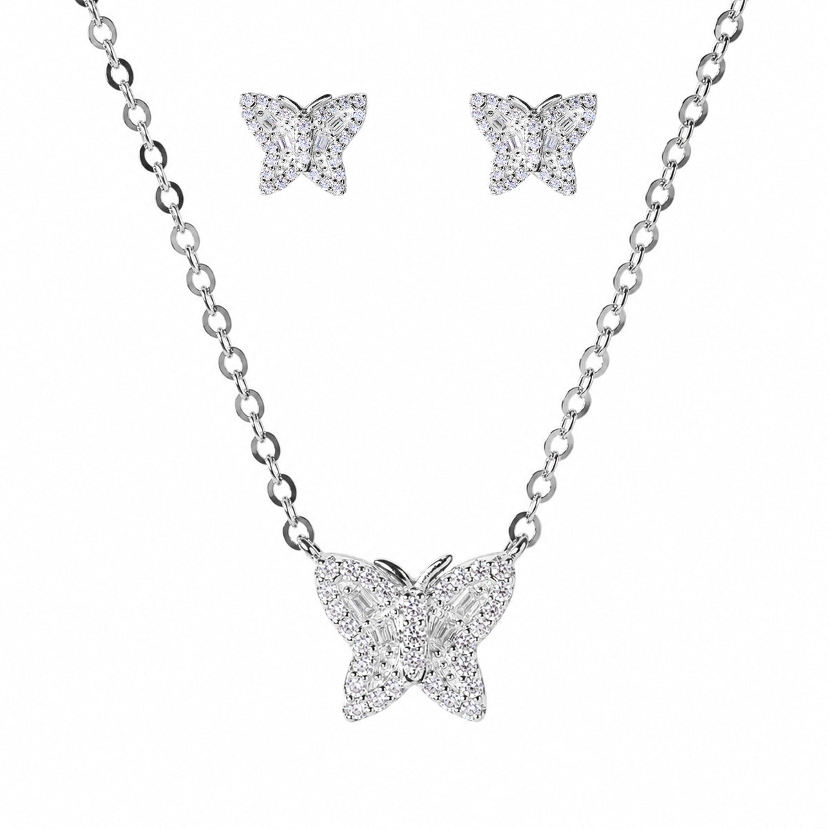 0.36CT Moissanite Earrings with 45cm Chain in Premium Sterling Silver