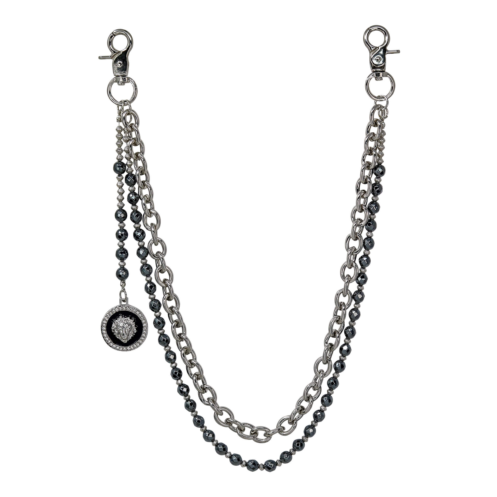 Lion Medallion Beaded Double Layer Pant Chain
