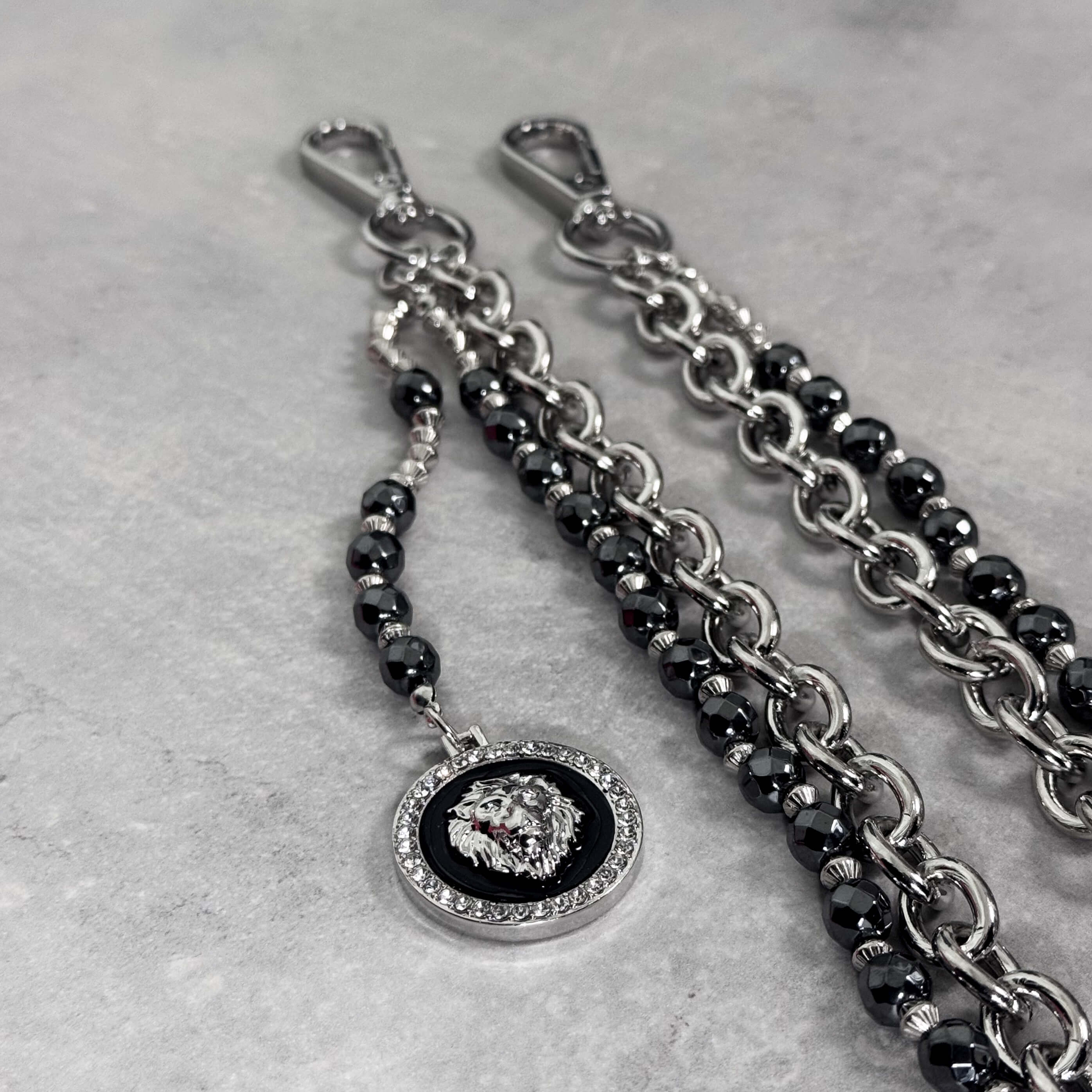 Lion Medallion Beaded Double Layer Pant Chain