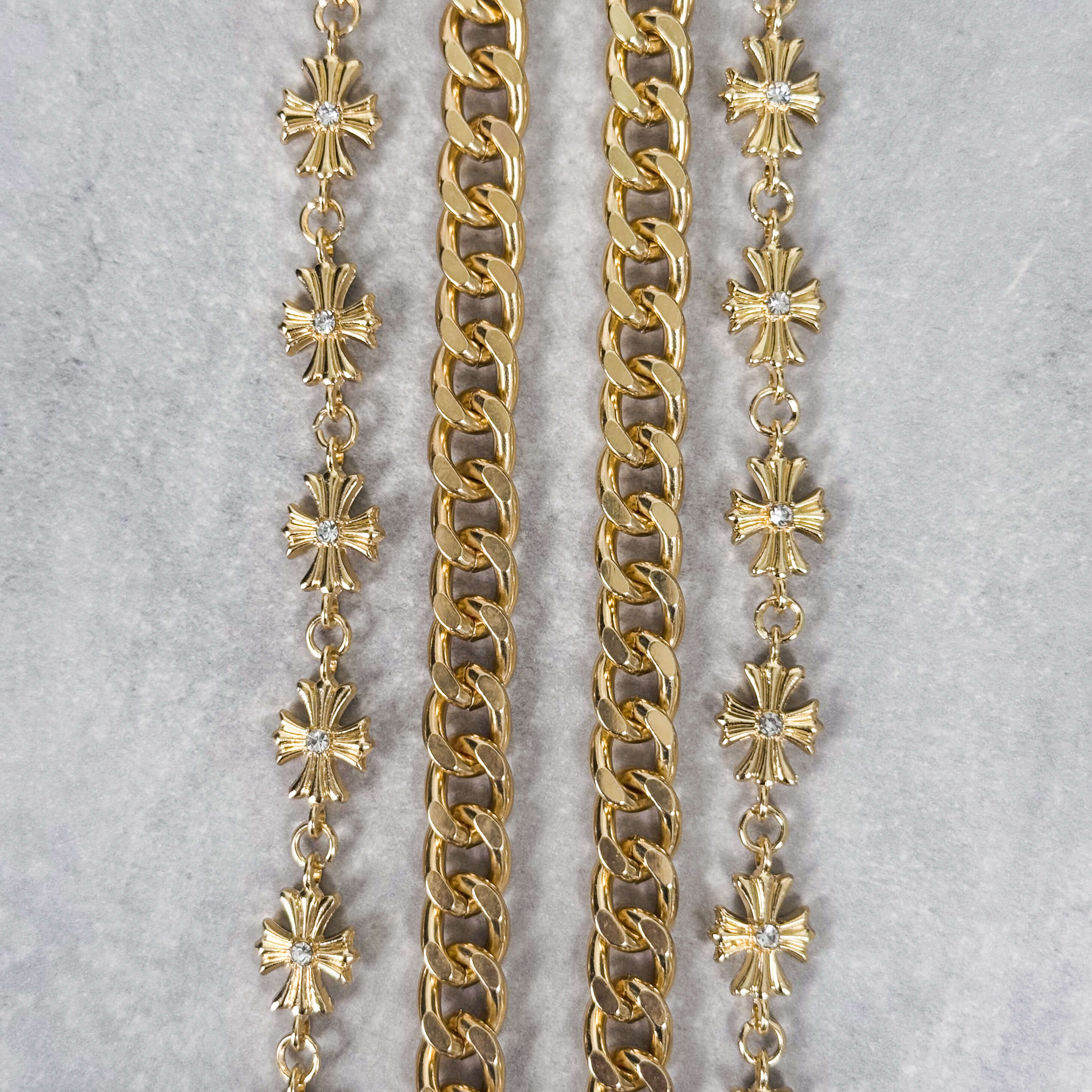 Cuban and Cross Double Layer Pant Chain