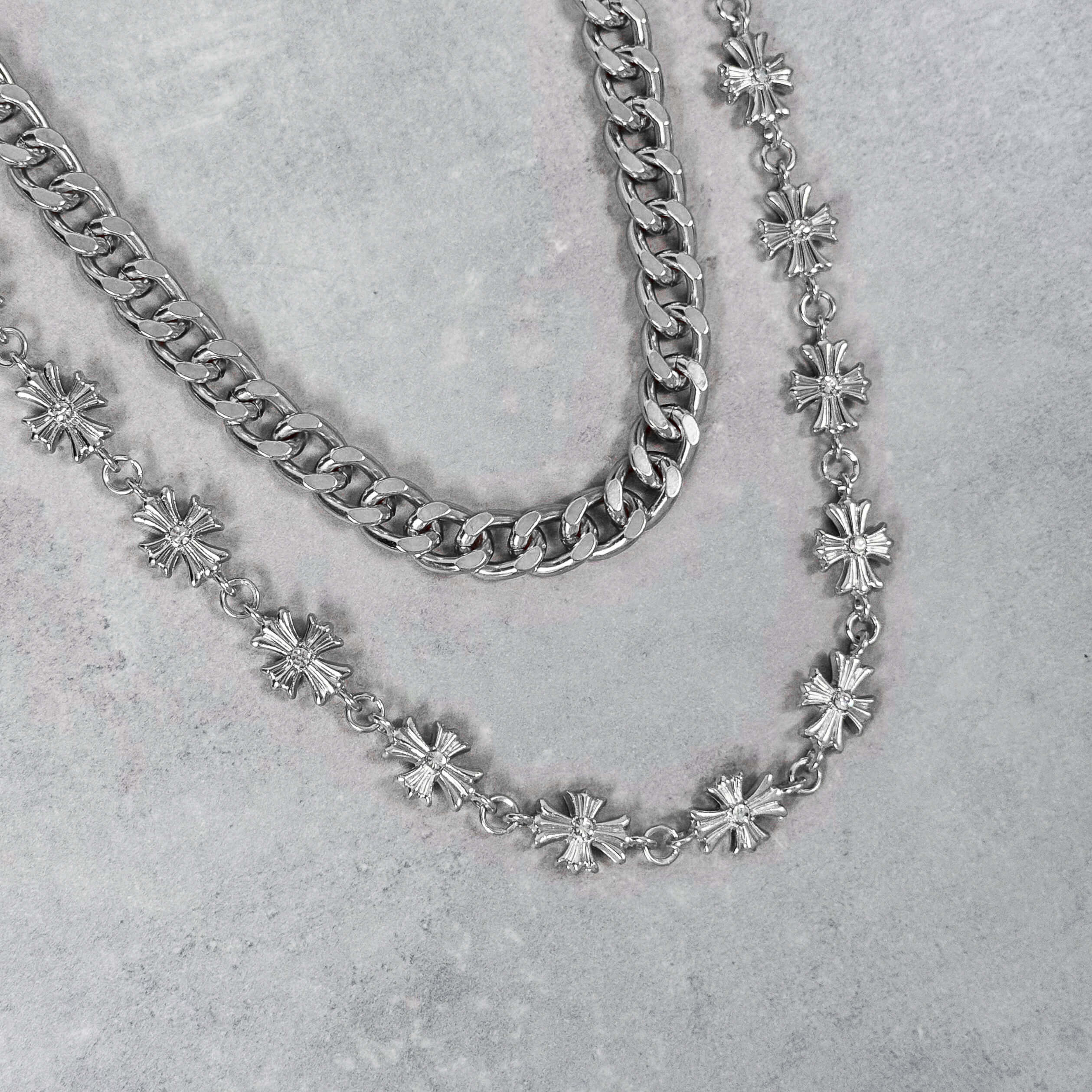 Cuban and Cross Double Layer Pant Chain