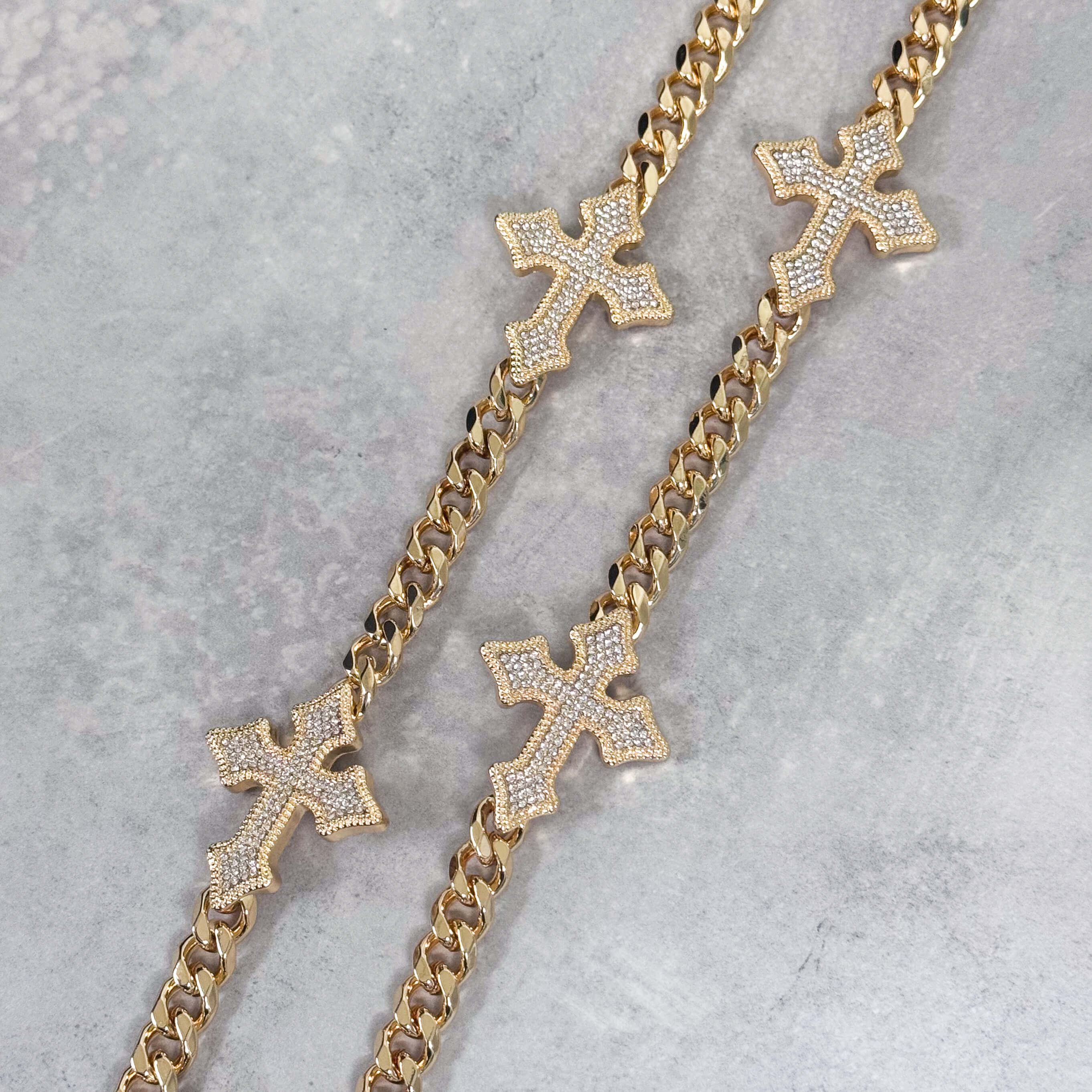 Iced Out Cross Cuban Pant Chain
