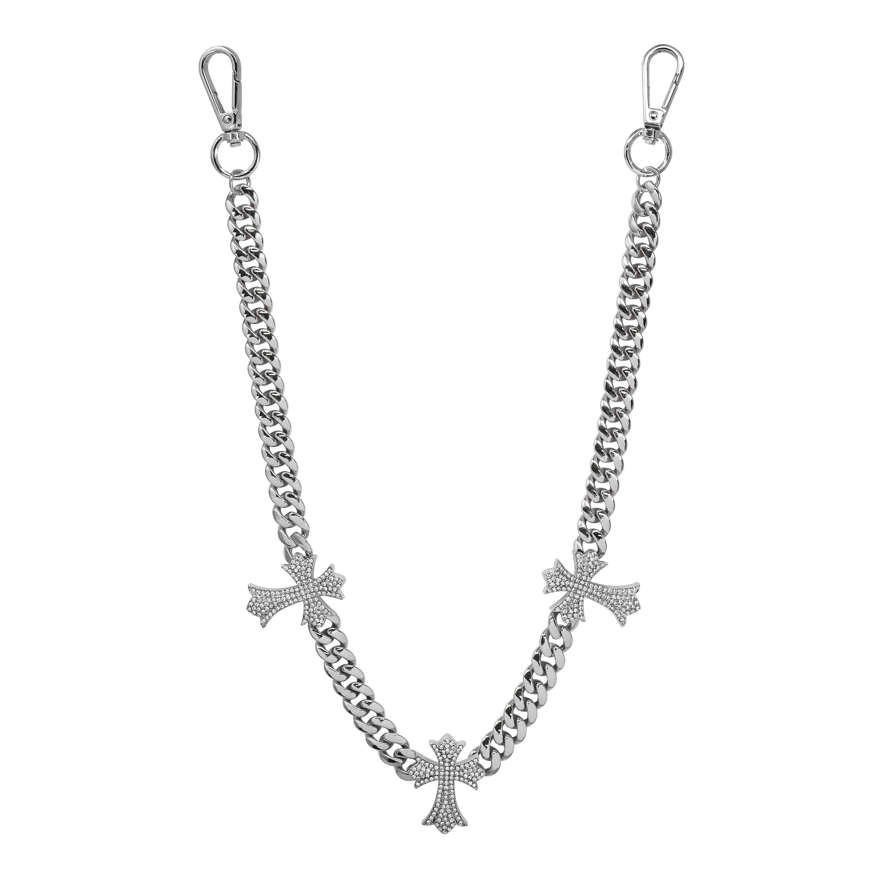 Iced Out Triple Cross Cuban Pant Chain