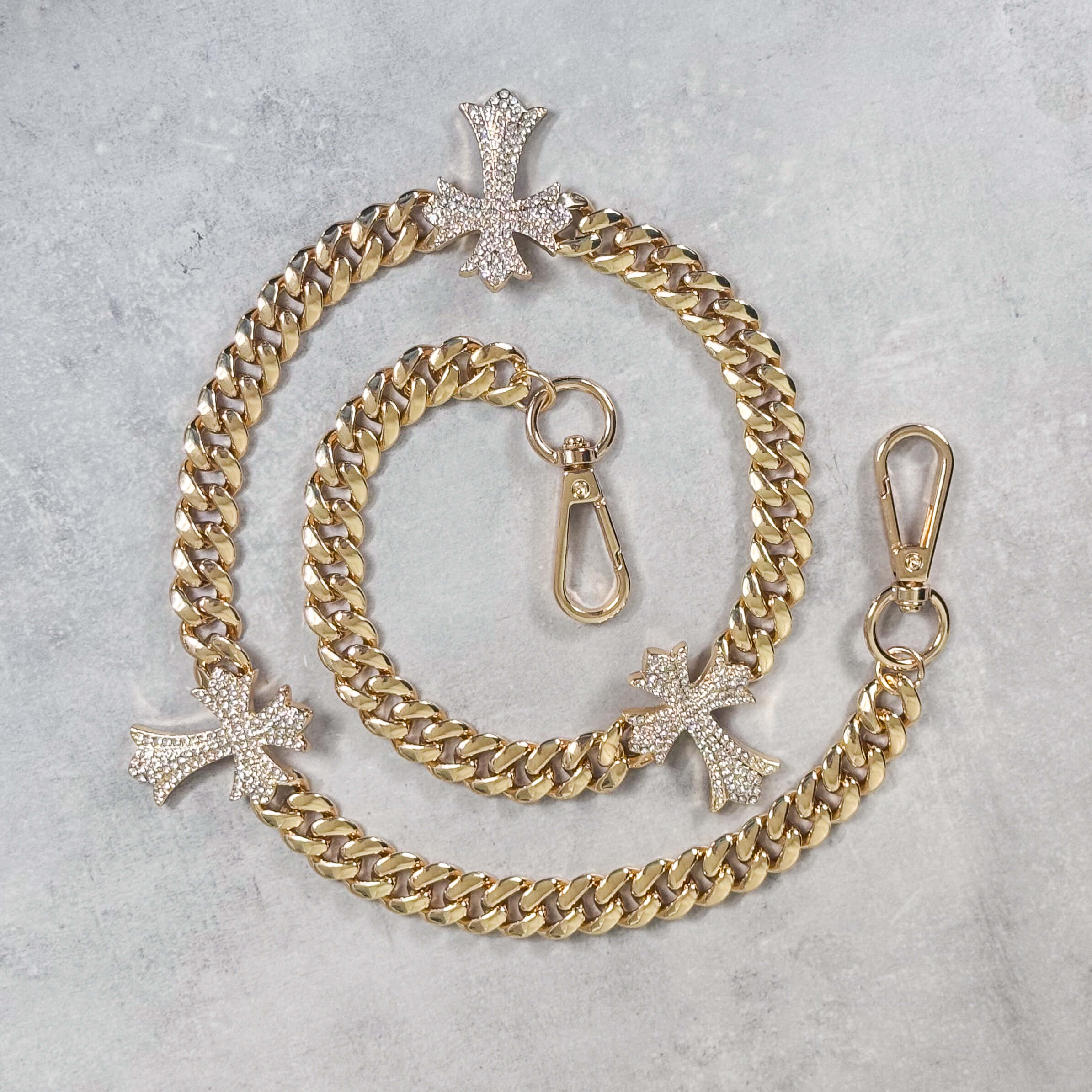 Iced Out Triple Cross Cuban Pant Chain