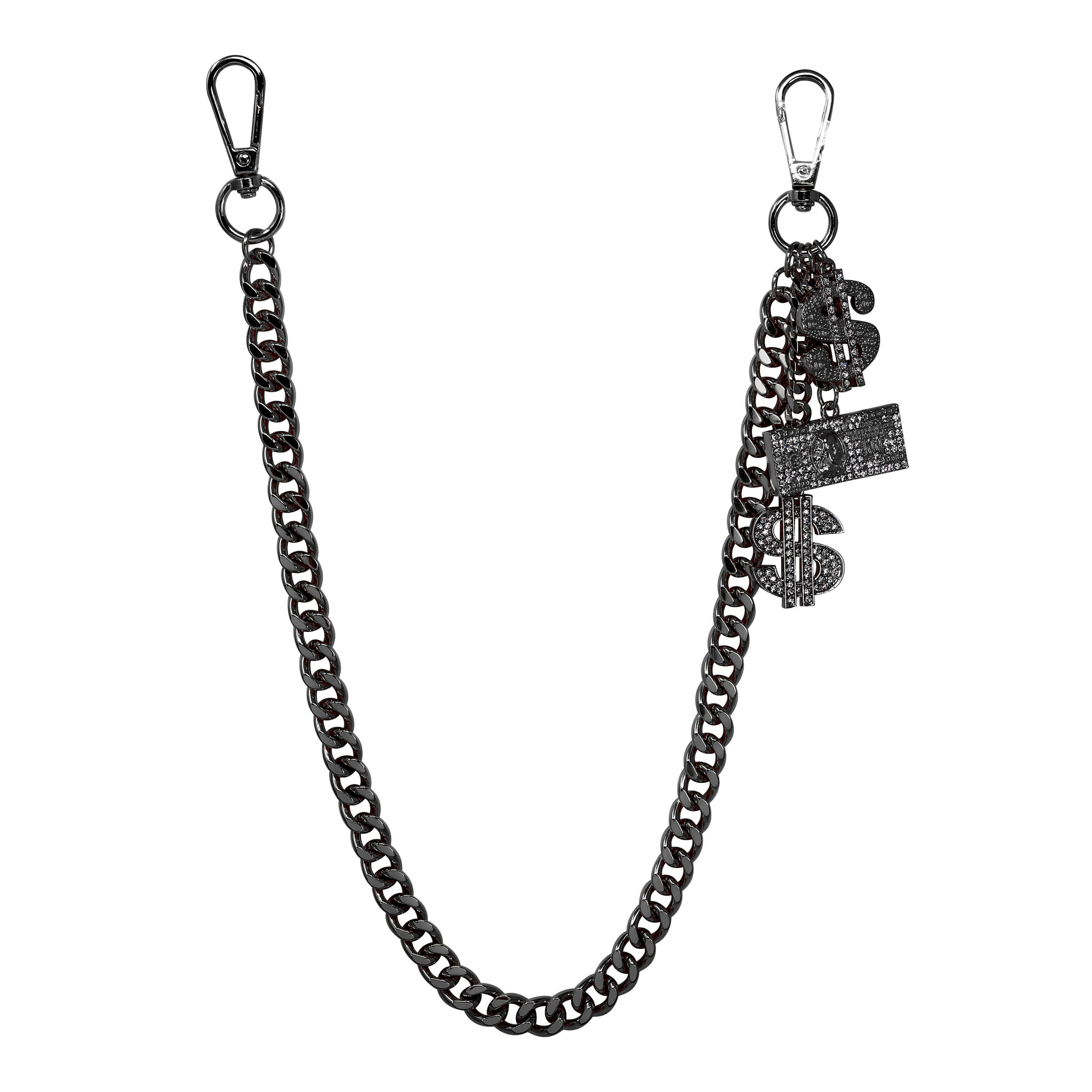 Iced Out Dollar Charms Cuban Pant Chain