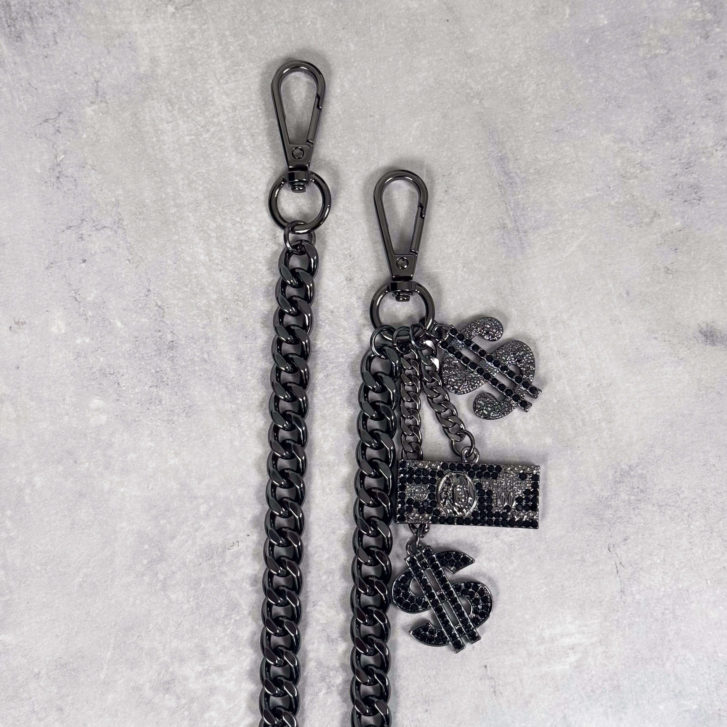 Iced Out Dollar Charms Cuban Pant Chain