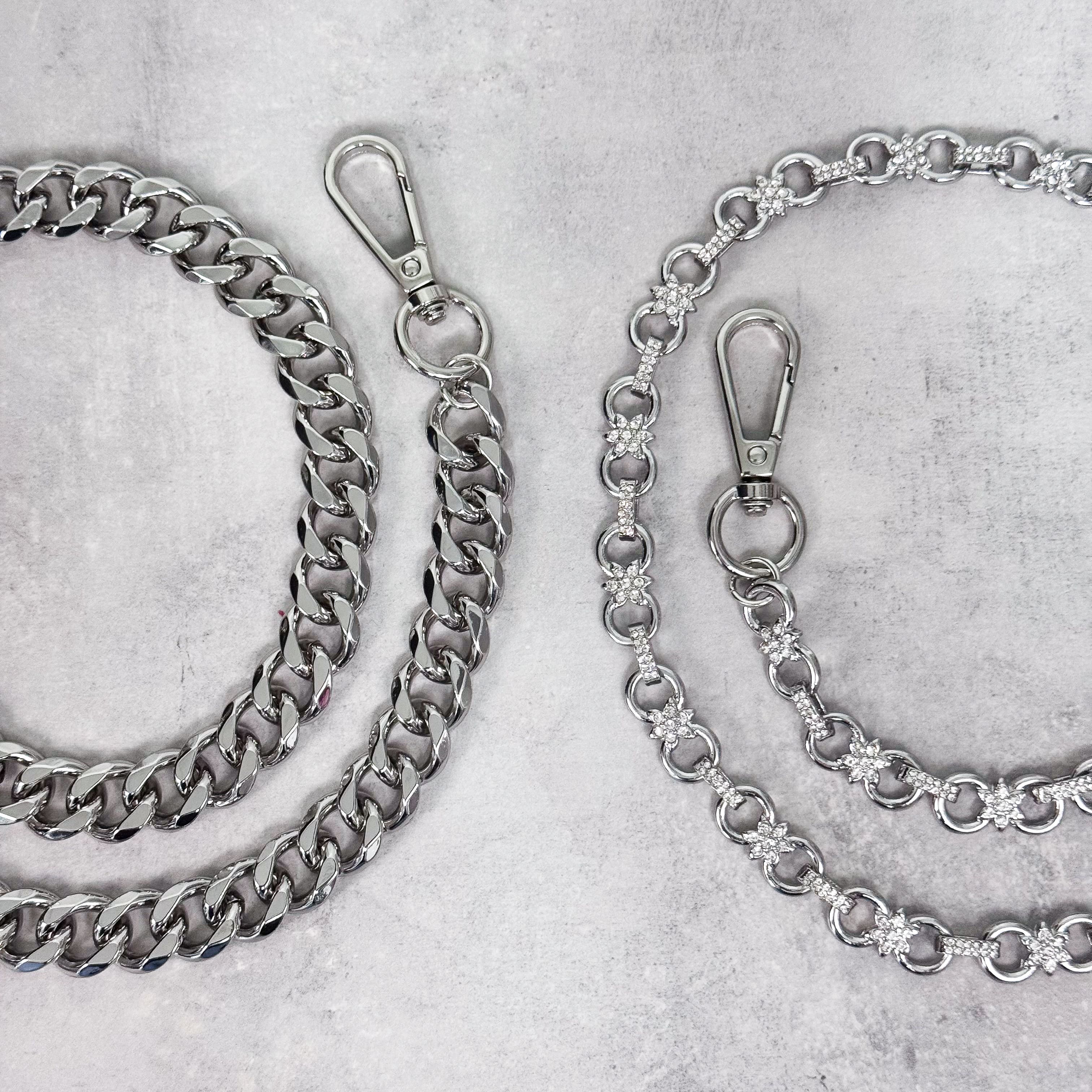 Flower Infinity & Solid Cuban Link Pant Chain – 2-Piece Set