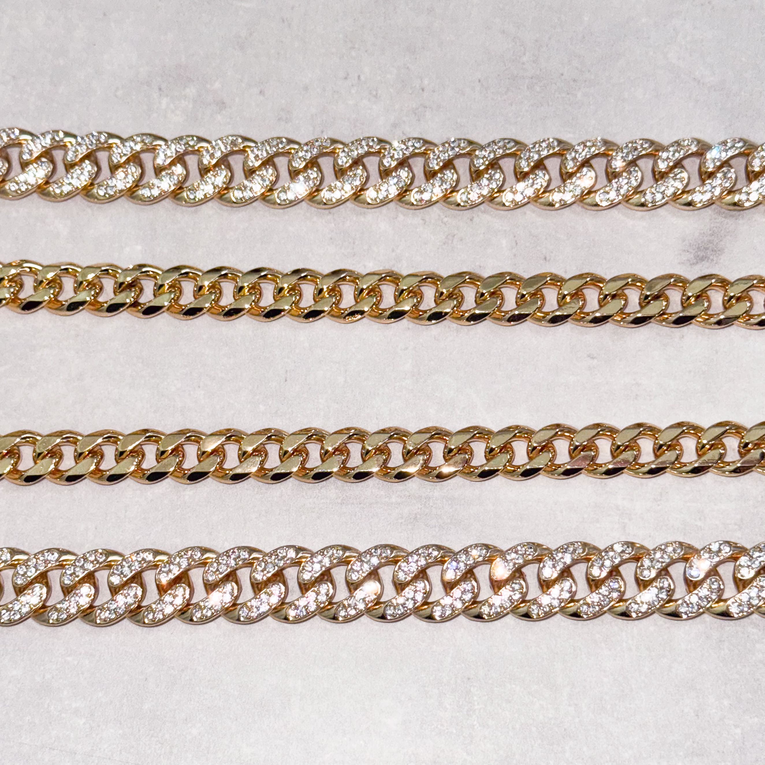 Iced Out & Solid Cuban Link Pant Chain – 2-Piece Set