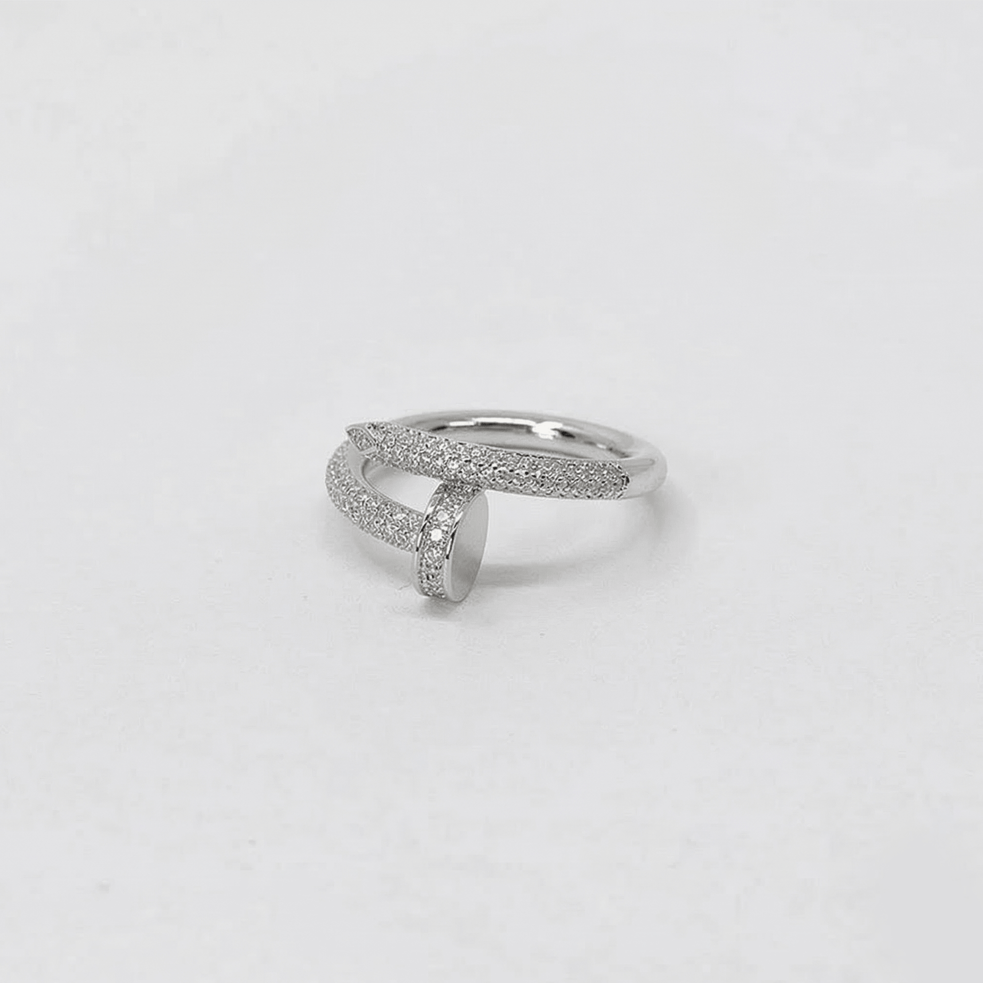 Iced Out 0.67CT Moissanite Twist Ring in Premium Sterling Silver