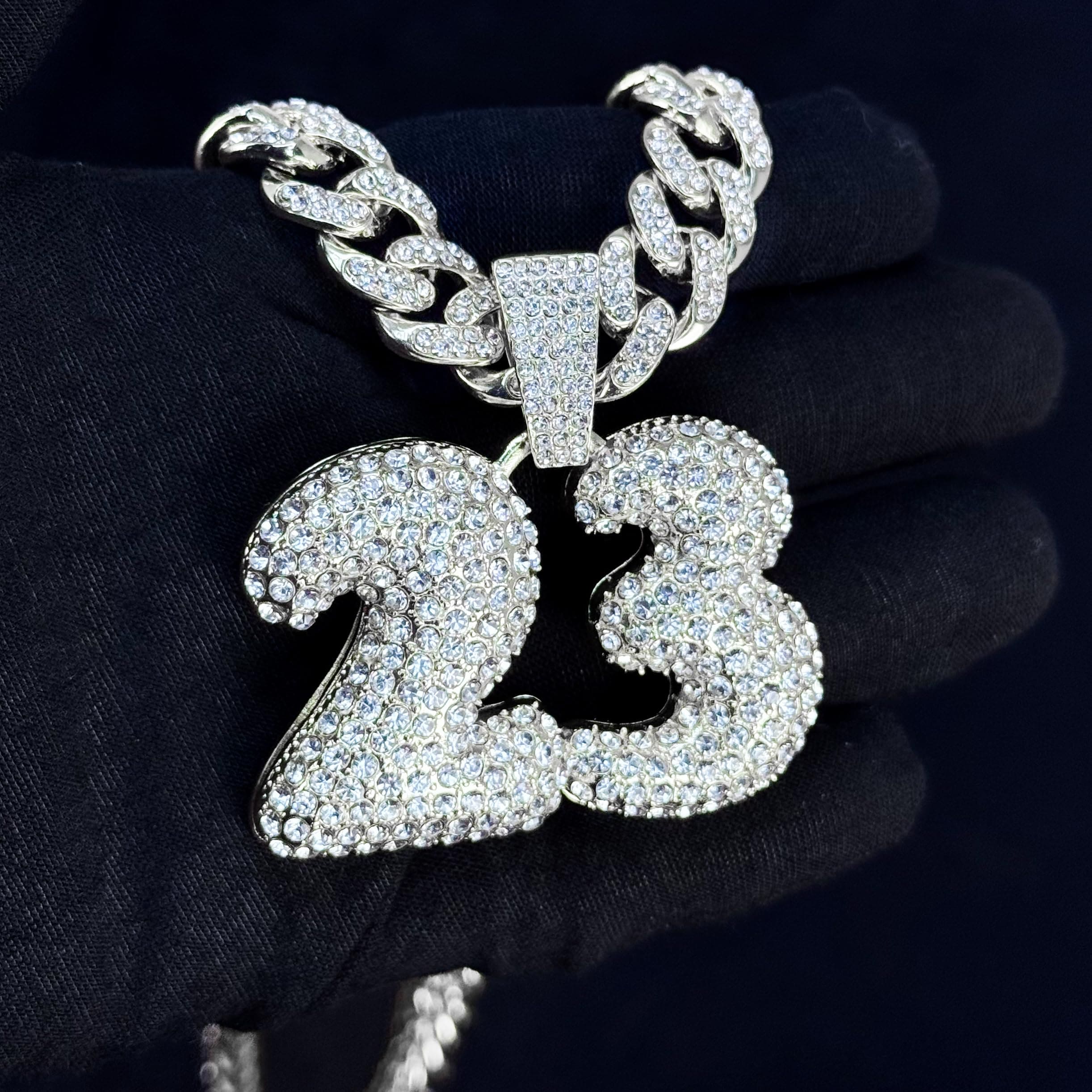 Large Iced Out Basketball Pendant with 12mm Cuban Chain