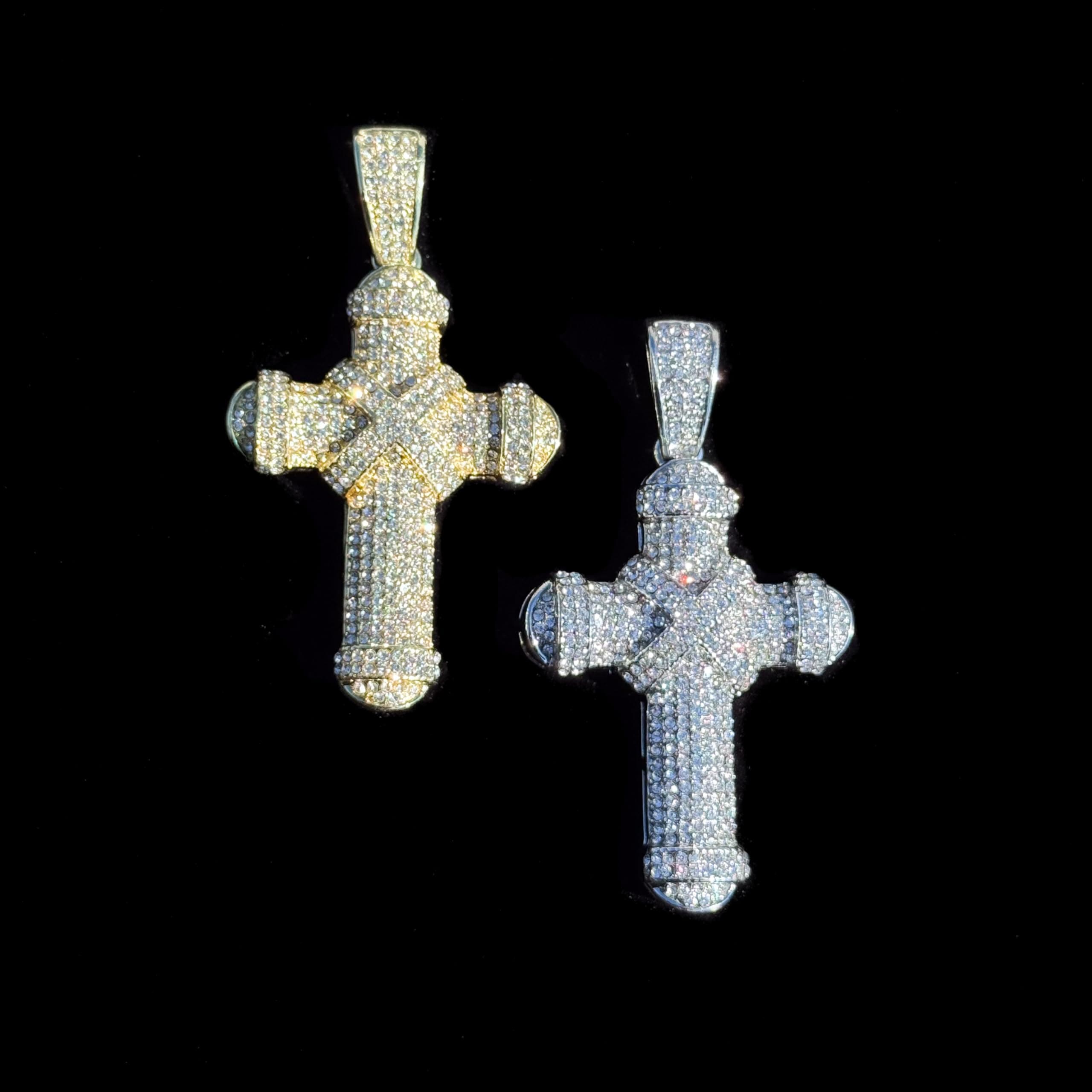 Large Iced Out Pendant with 3mm Tennis Chain