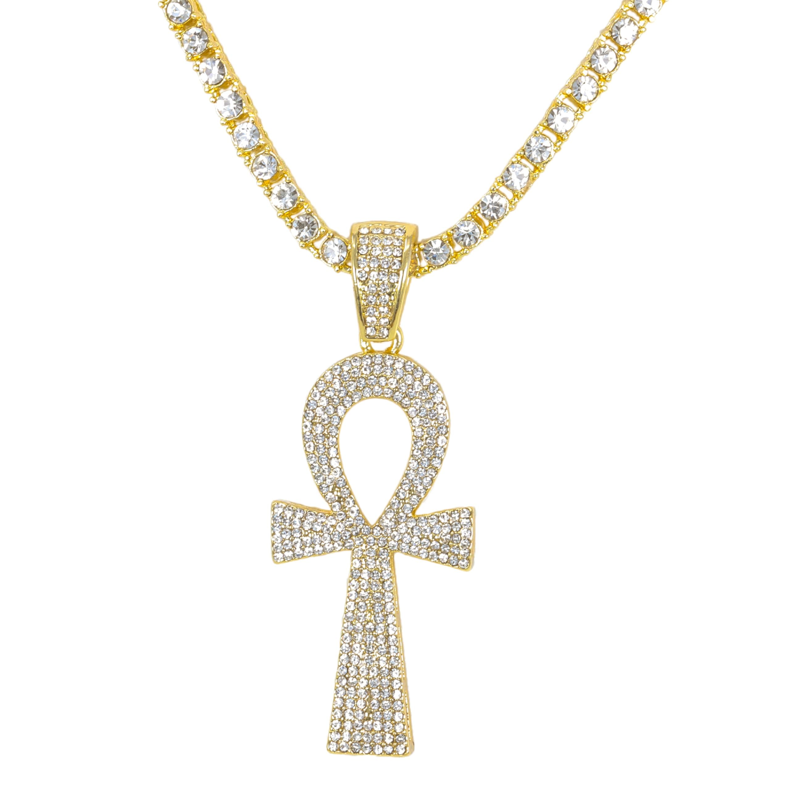 Large Iced Out Pendant with 3mm Tennis Chain