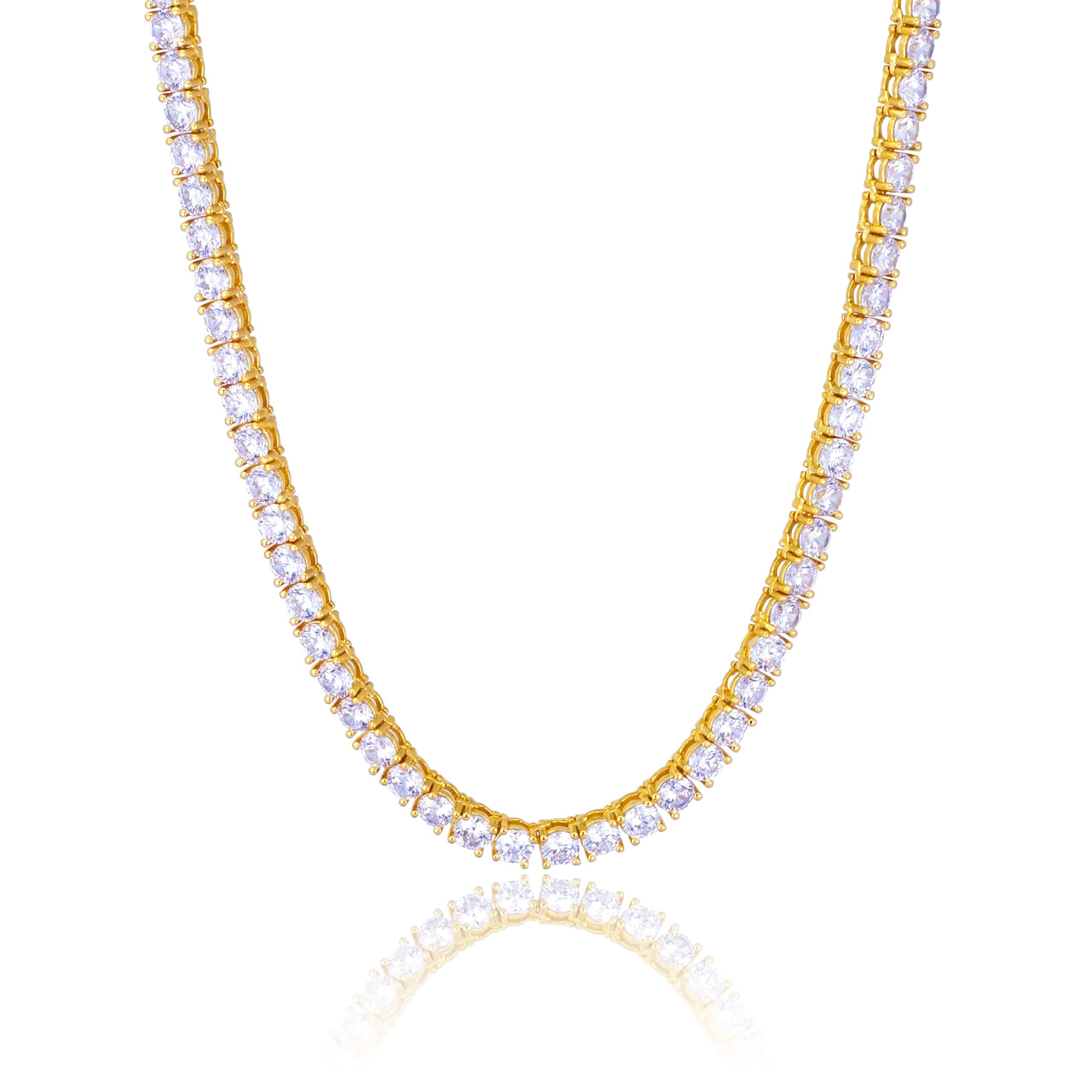 Large Iced Out Pendant with 3mm Tennis Chain