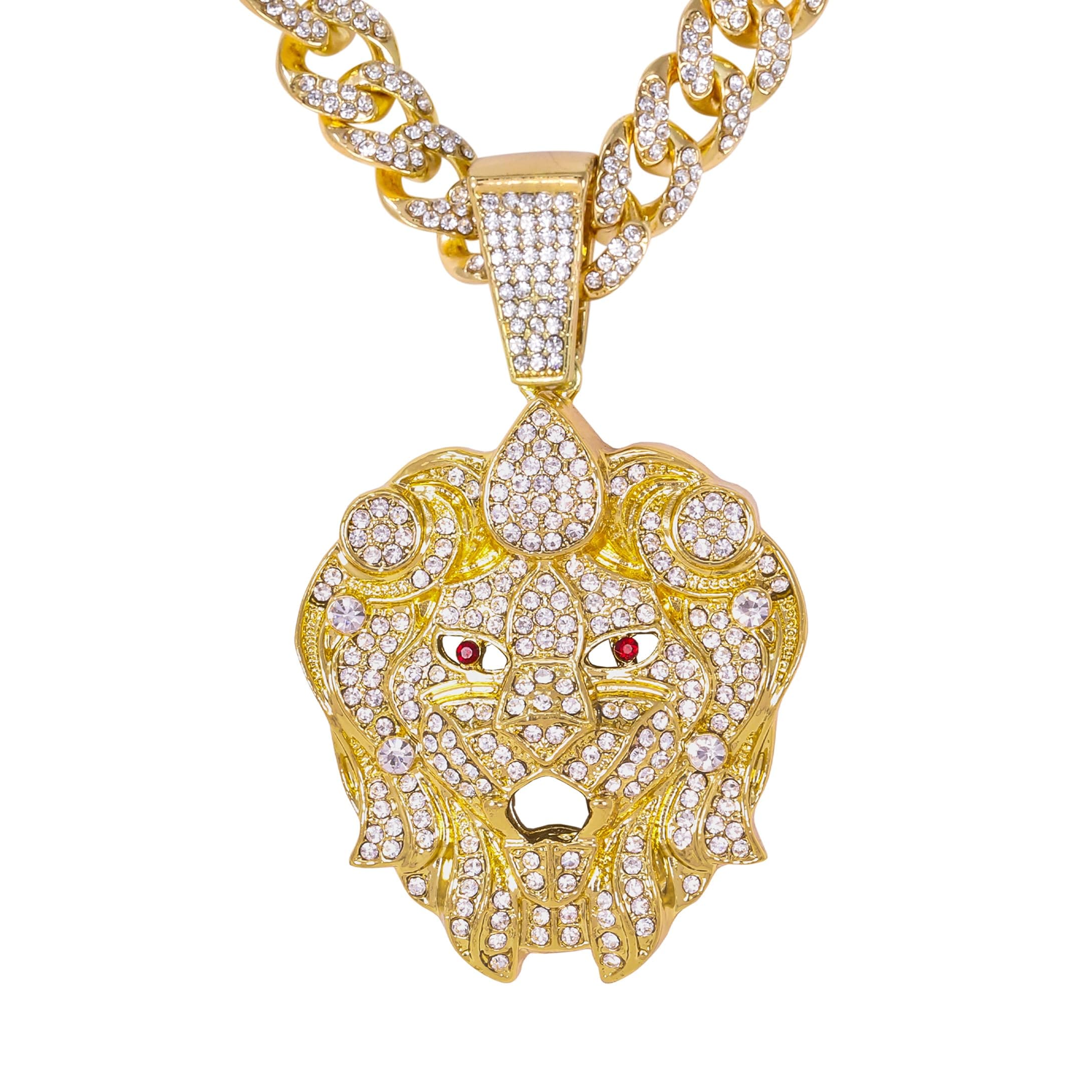 Large Iced Out Statement Pendant with 12mm Cuban Chain