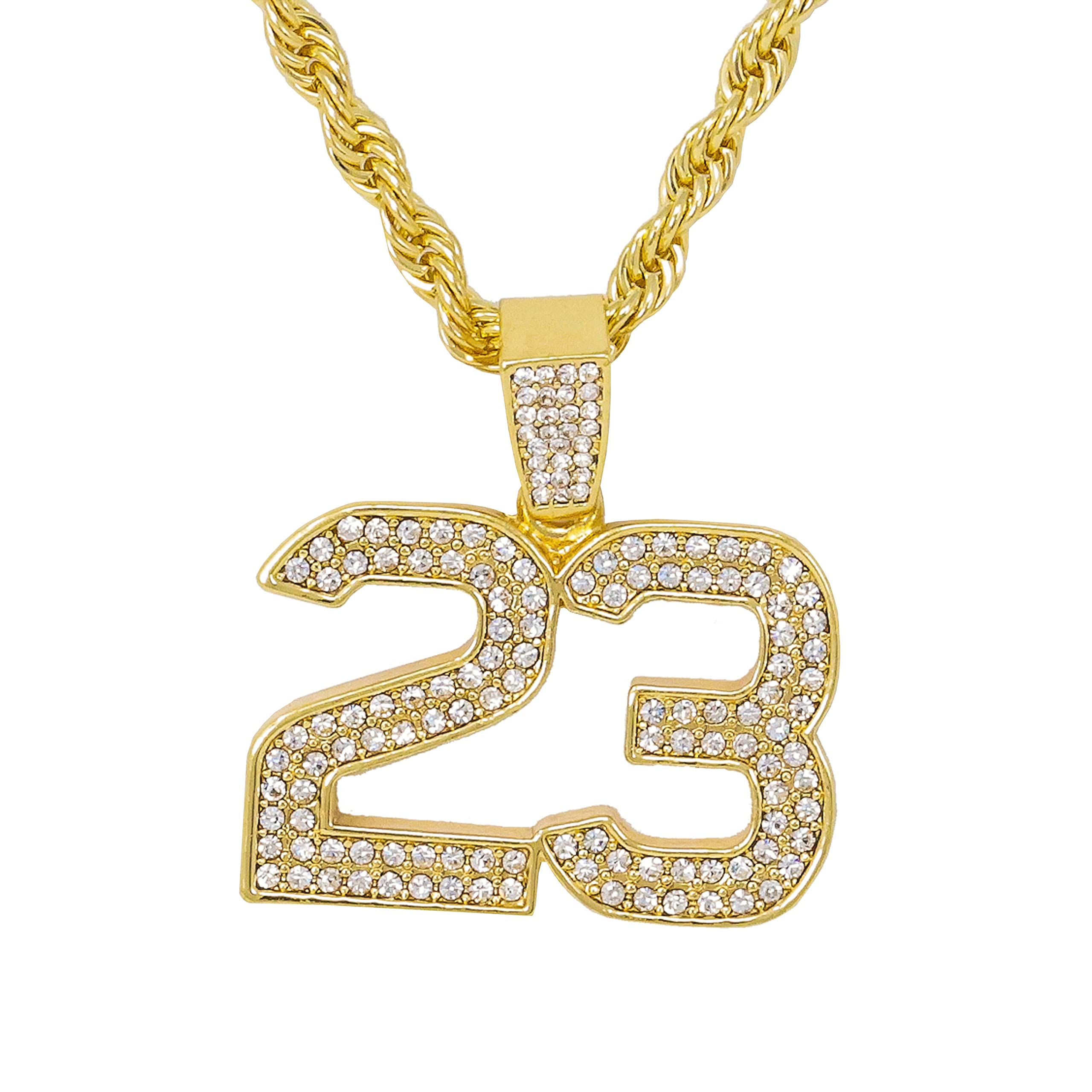 Men's Medium Iced Out Basketball Pendant Set with Rope Chain