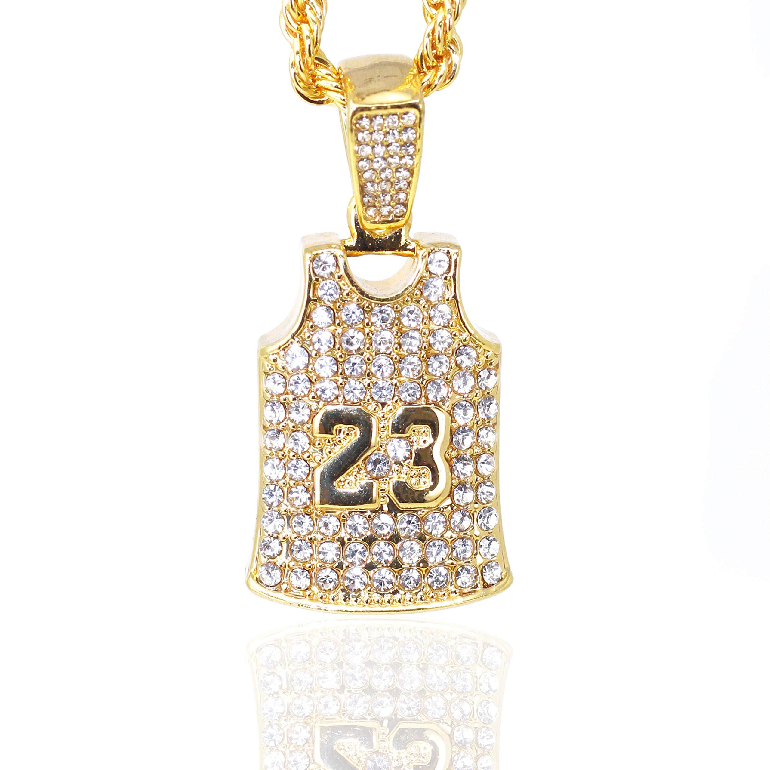 Men's Medium Iced Out Basketball Pendant Set with Rope Chain