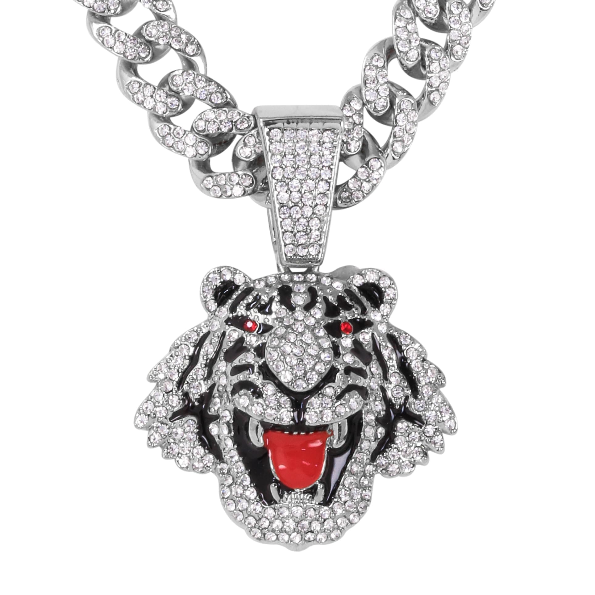 Large Iced Out Statement Pendant with 12mm Cuban Chain