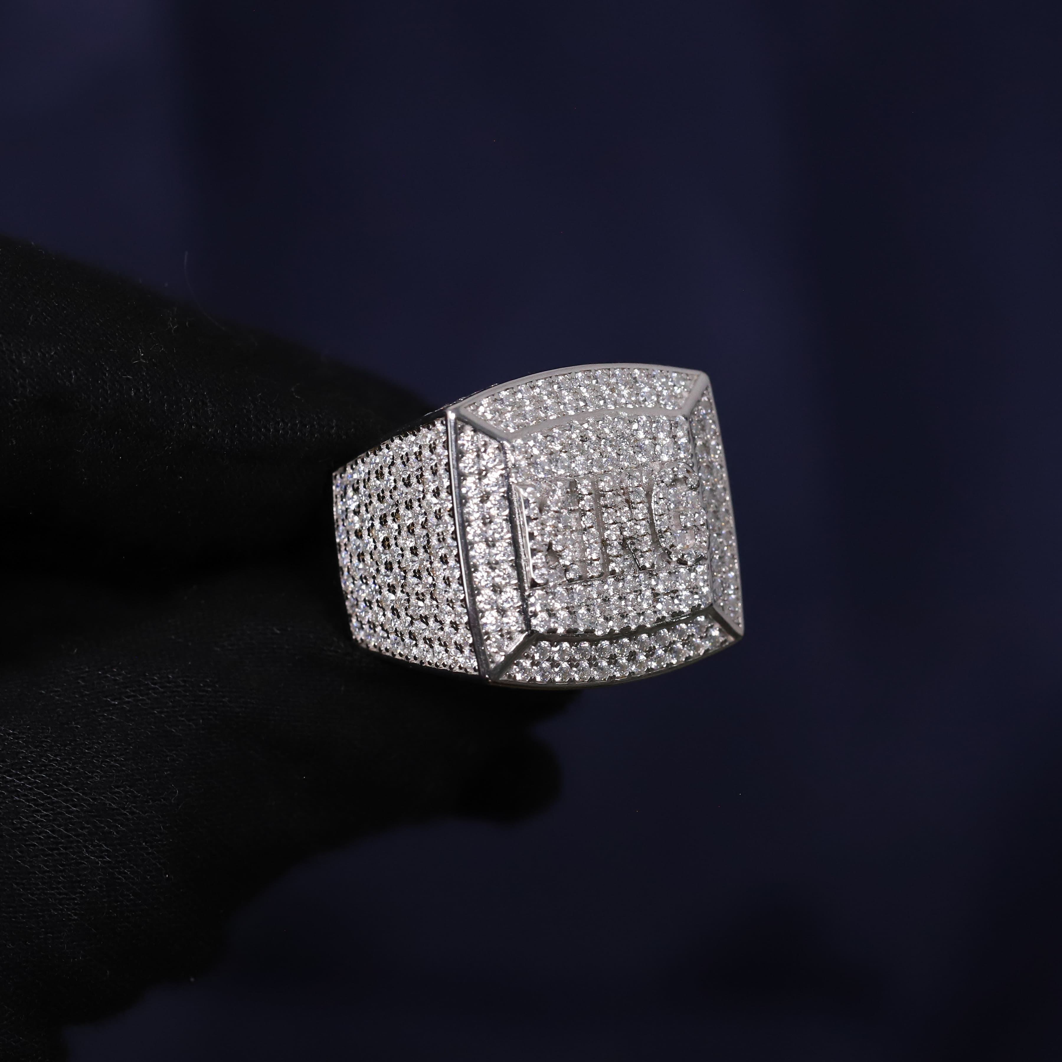 Iced Out 5.06CT Moissanite KING Signet Ring in Premium Sterling Silver