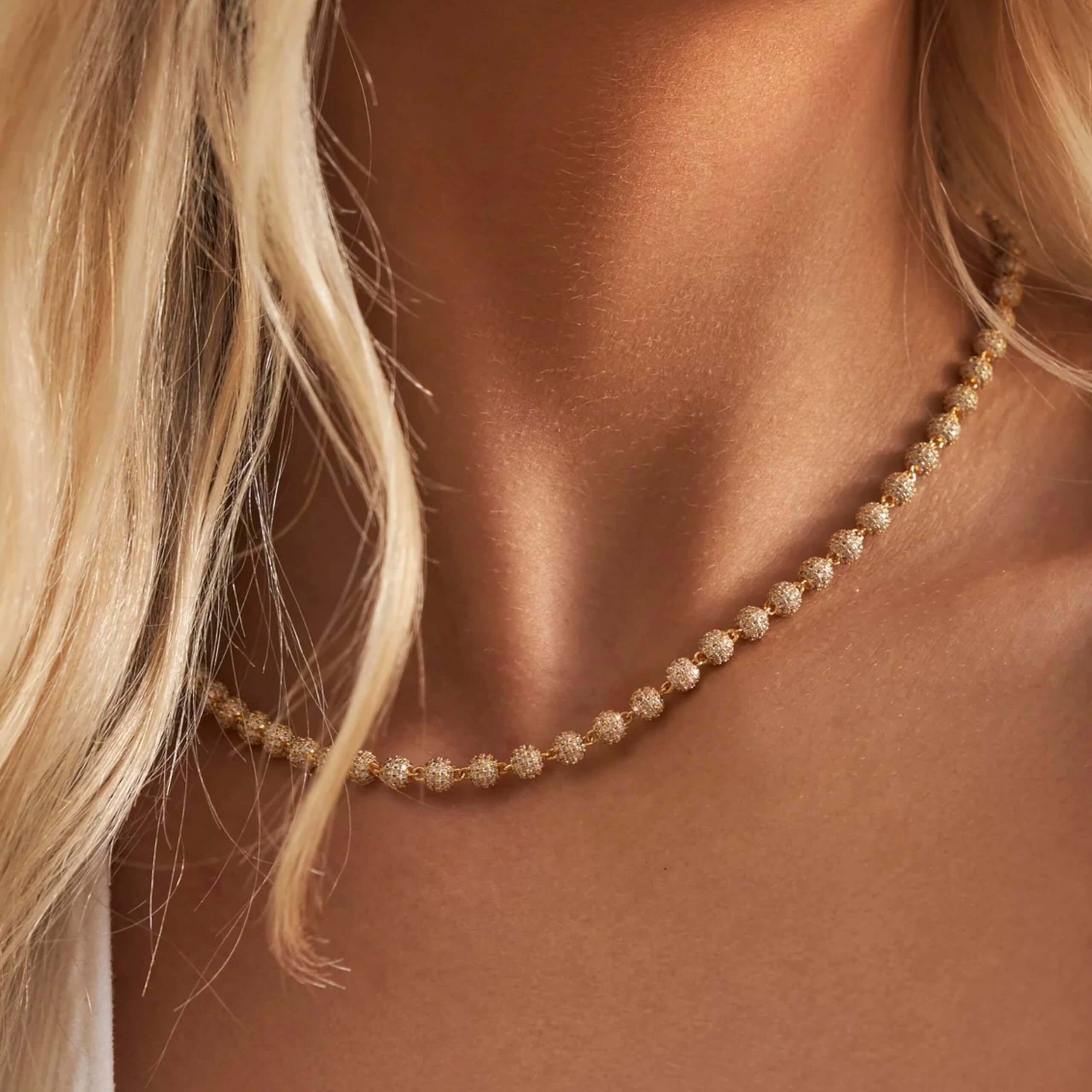 Women's 6mm Iced Out Ball Chain & Bracelet Set