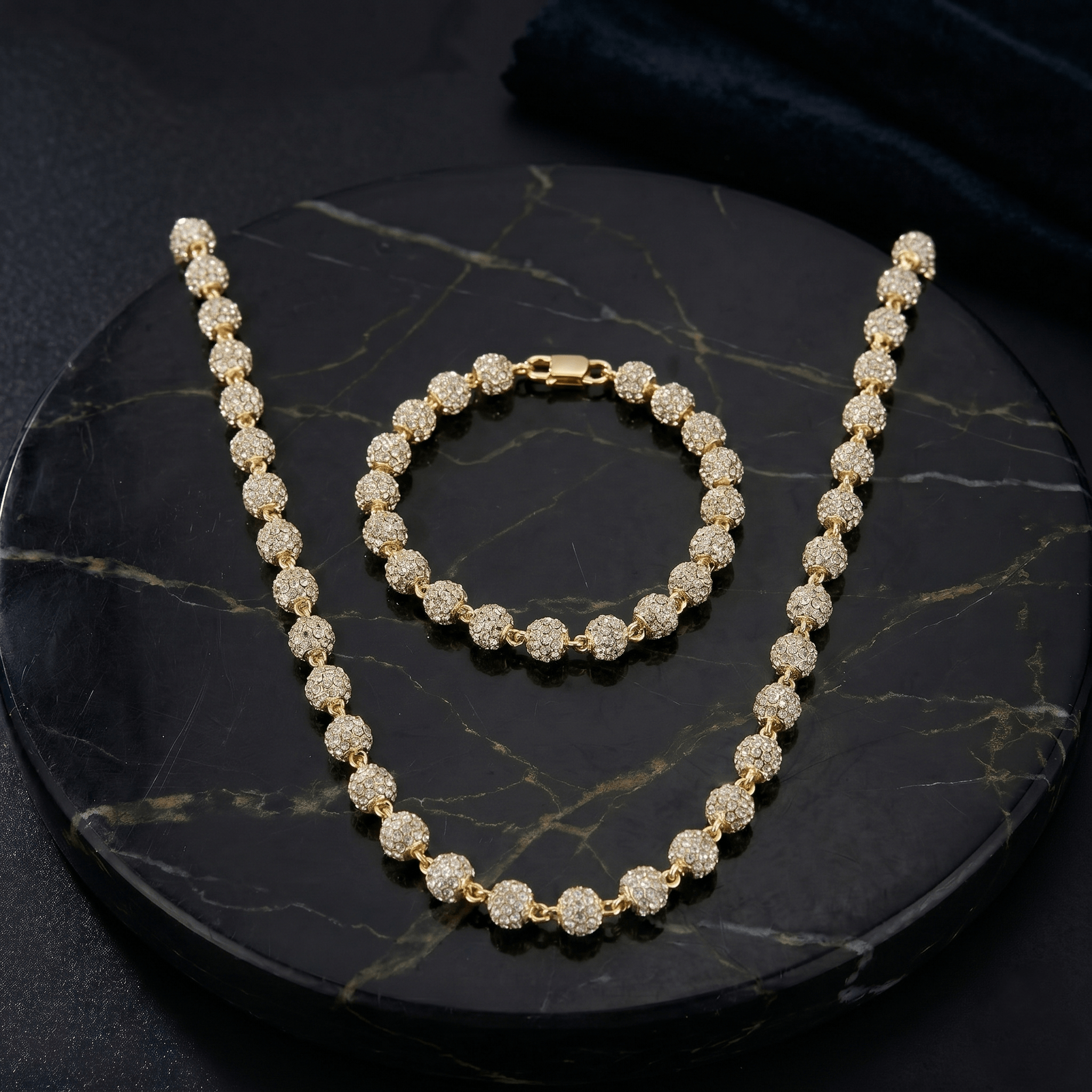 Women's 6mm Iced Out Ball Chain & Bracelet Set
