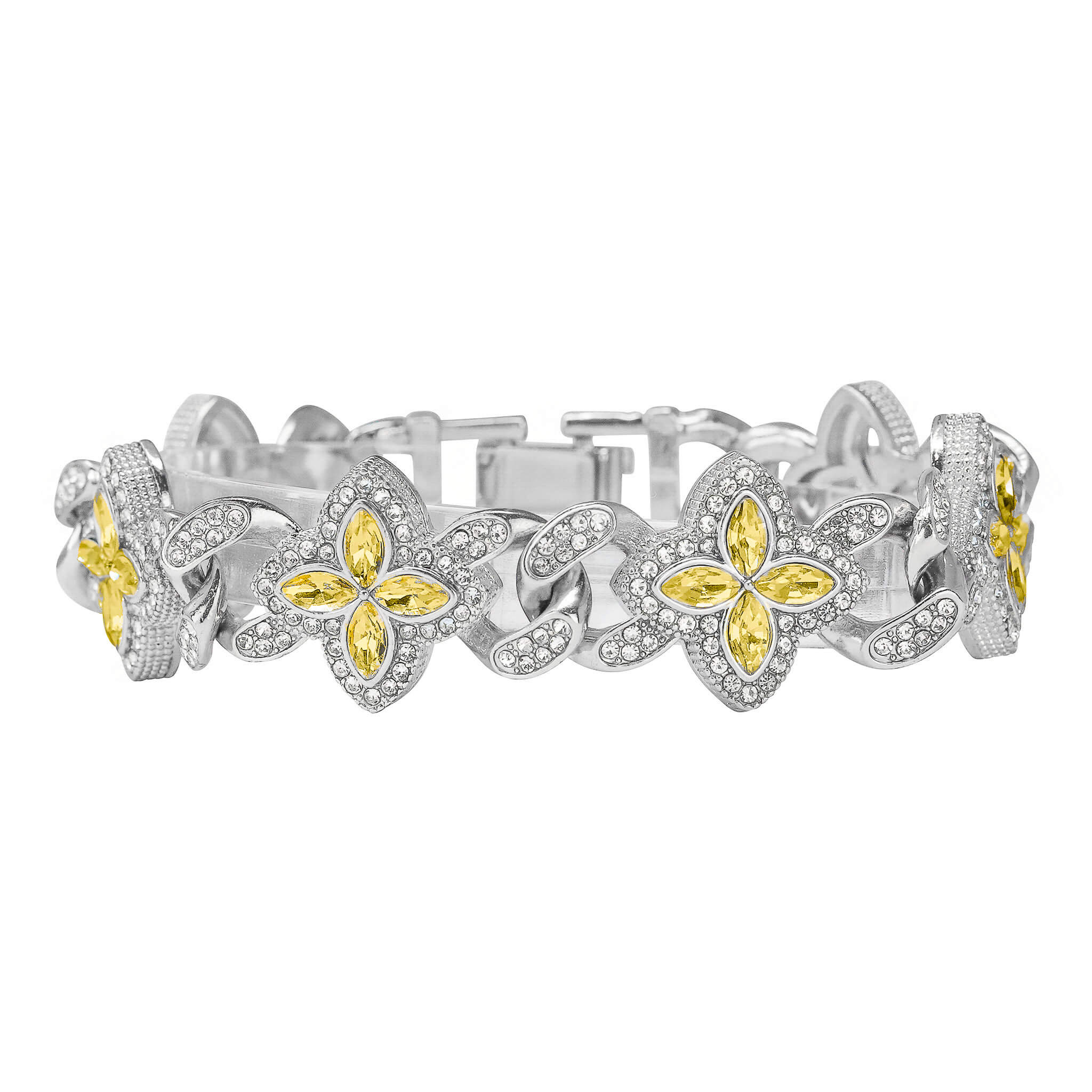 Men's 20mm Iced Out Clover Link Bracelet