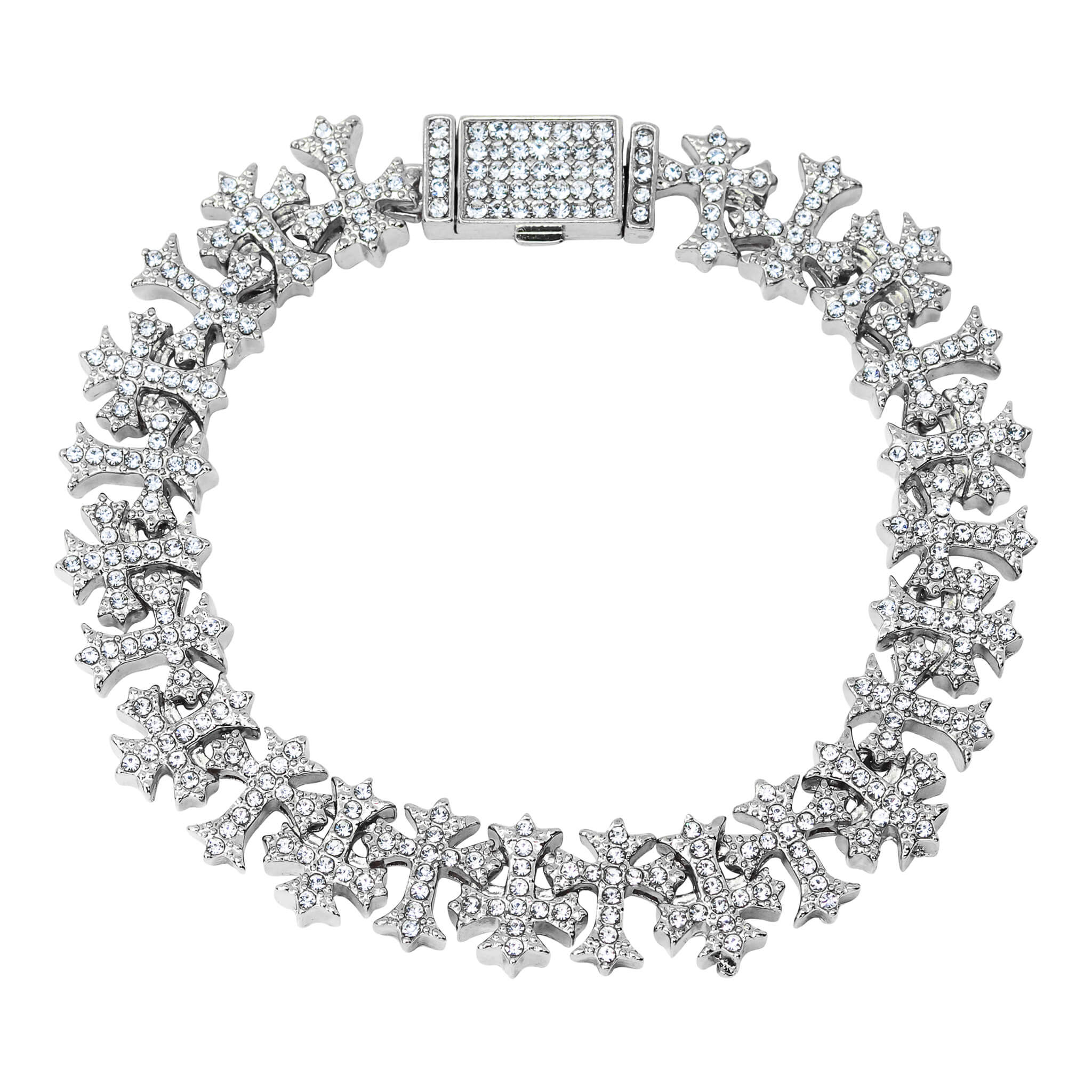 Men's 20mm Iced Out Multi Cross Link Bracelet