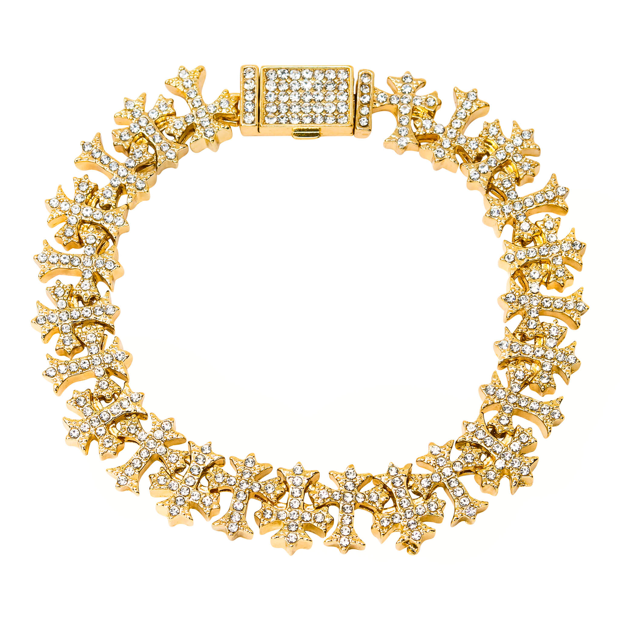 Men's 20mm Iced Out Multi Cross Link Bracelet