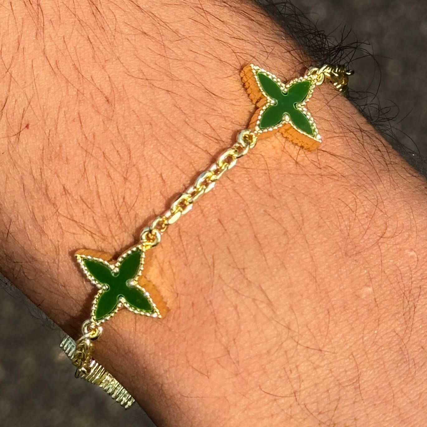 Men's 18mm Louis inspired Gold Multi Charm Bracelet - Double-sided Charms