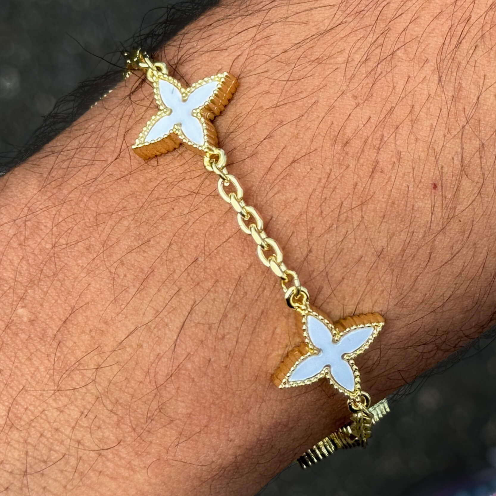 Men's 18mm Louis inspired Gold Multi Charm Bracelet - Double-sided Charms