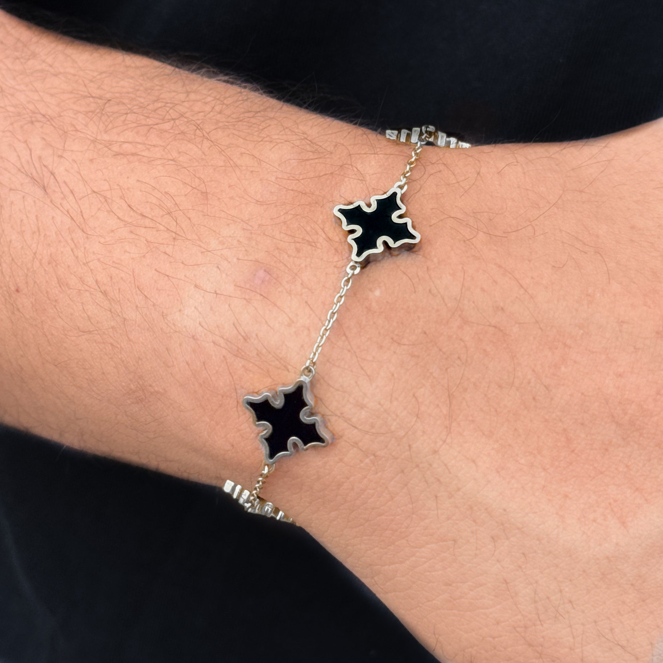 Men's 15mm Silver Multi Cross Link Bracelet in Premium Stainless Steel - Water, Heat & Sweat-Proof