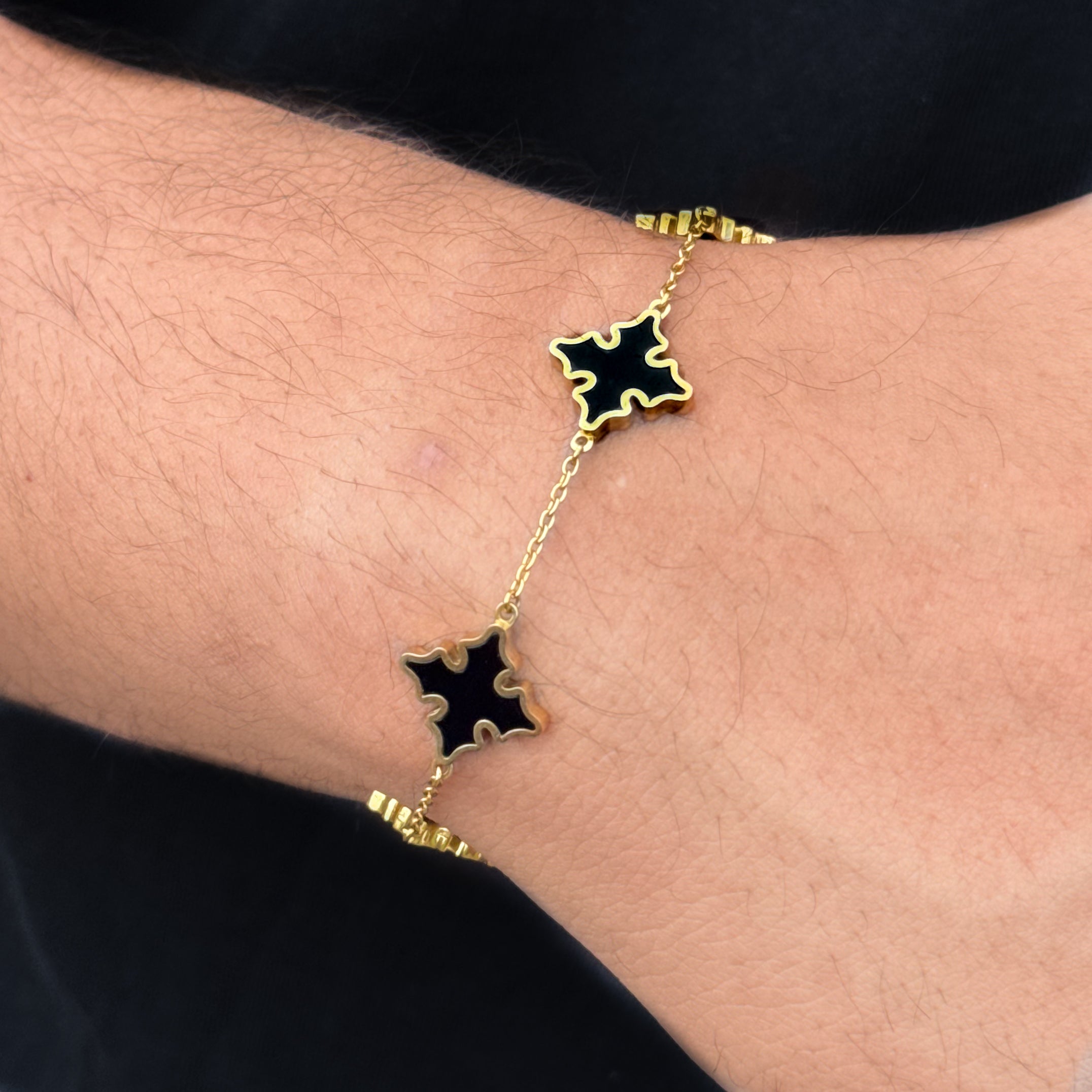 Men's 15mm Gold Multi-Cross Bracelet in Premium Stainless Steel – Double-Sided Design, Water, Heat & Sweat Proof