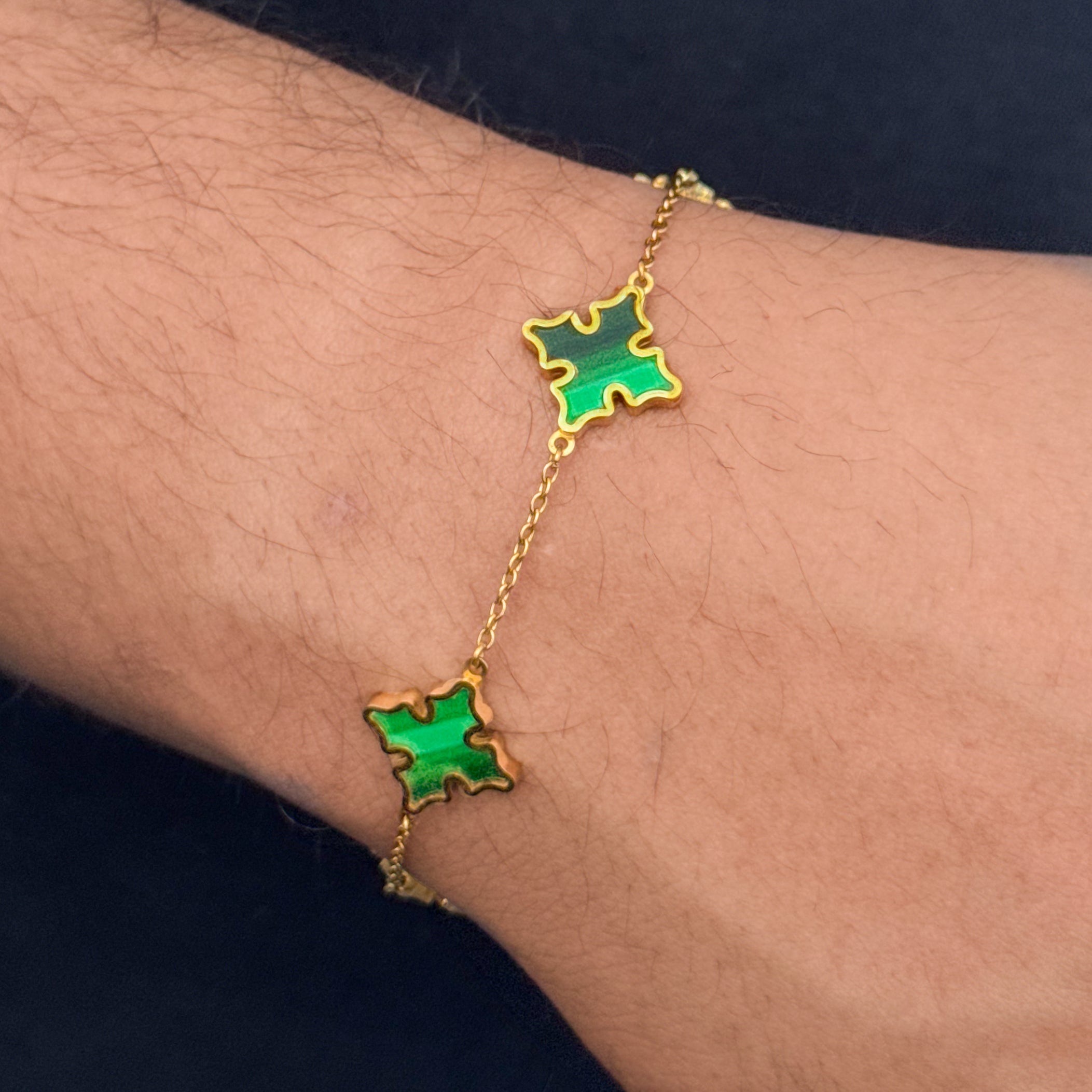 Men's 15mm Gold Multi-Cross Bracelet in Premium Stainless Steel – Double-Sided Design, Water, Heat & Sweat Proof