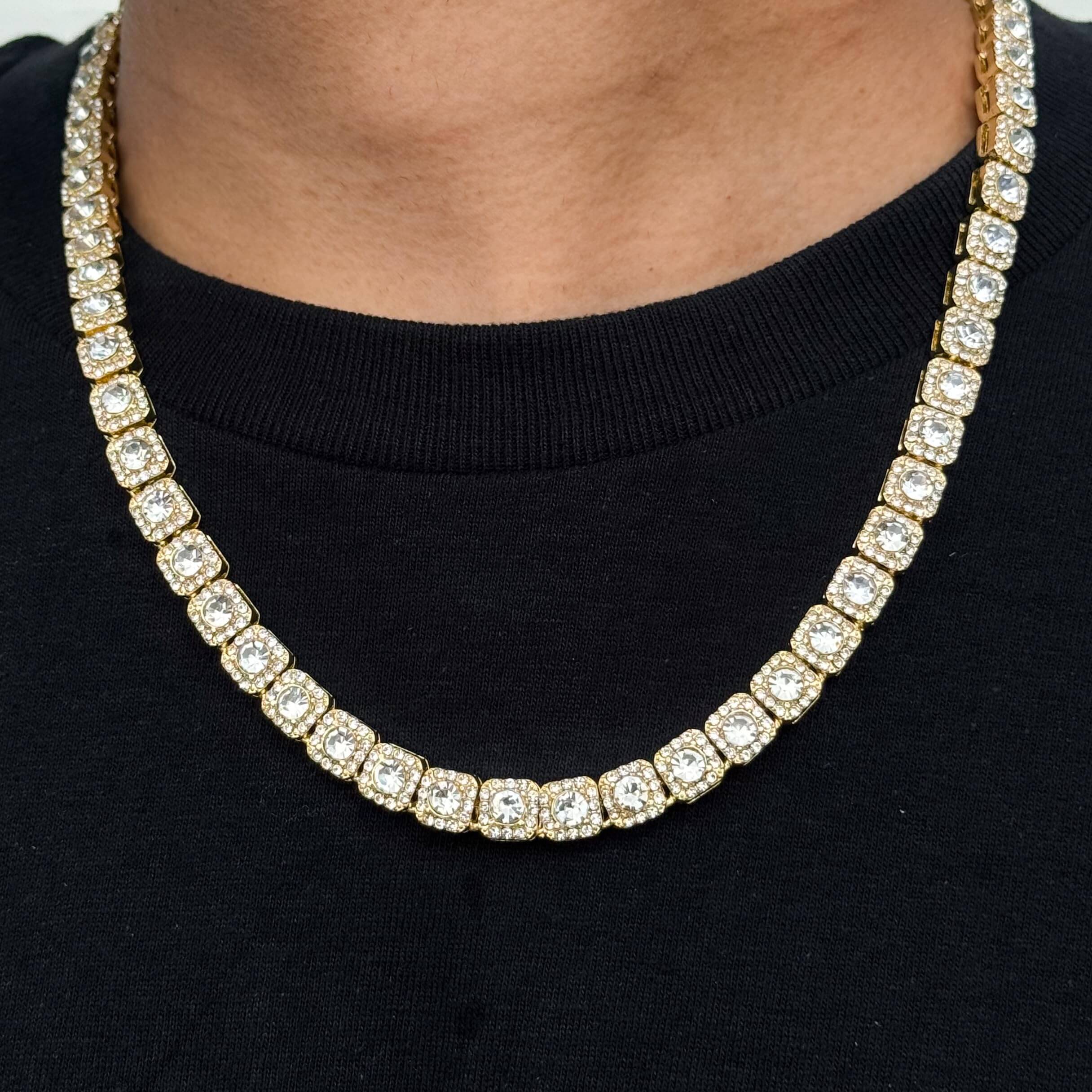 8mm Iced Out Cluster Chain