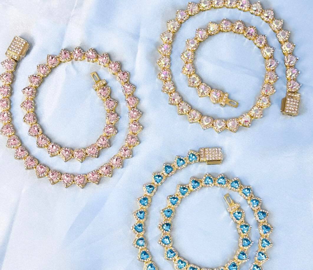 10mm Heart Cluster Chain - 18 inches