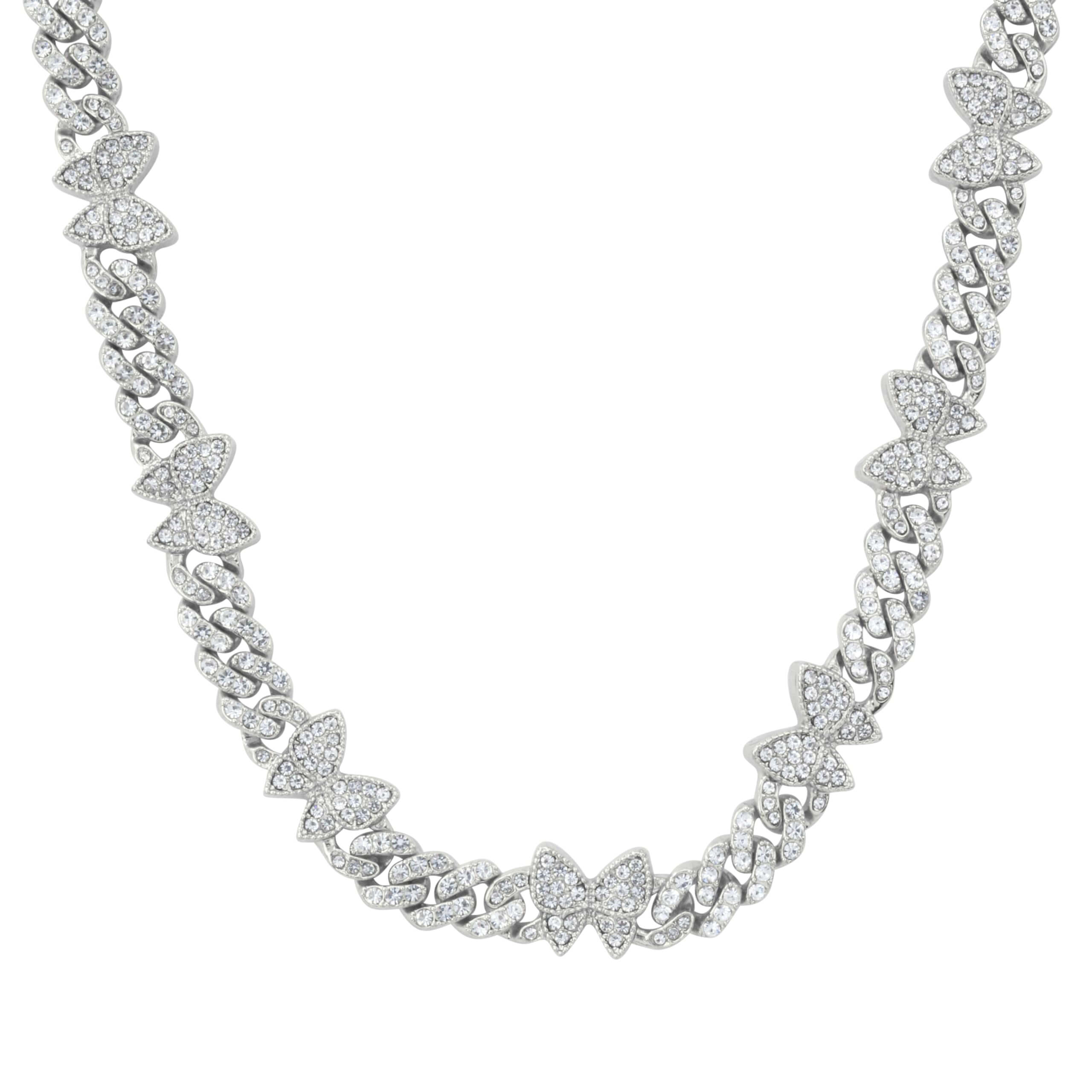 9mm Iced Out Butterfly Cuban Link Chain Necklace