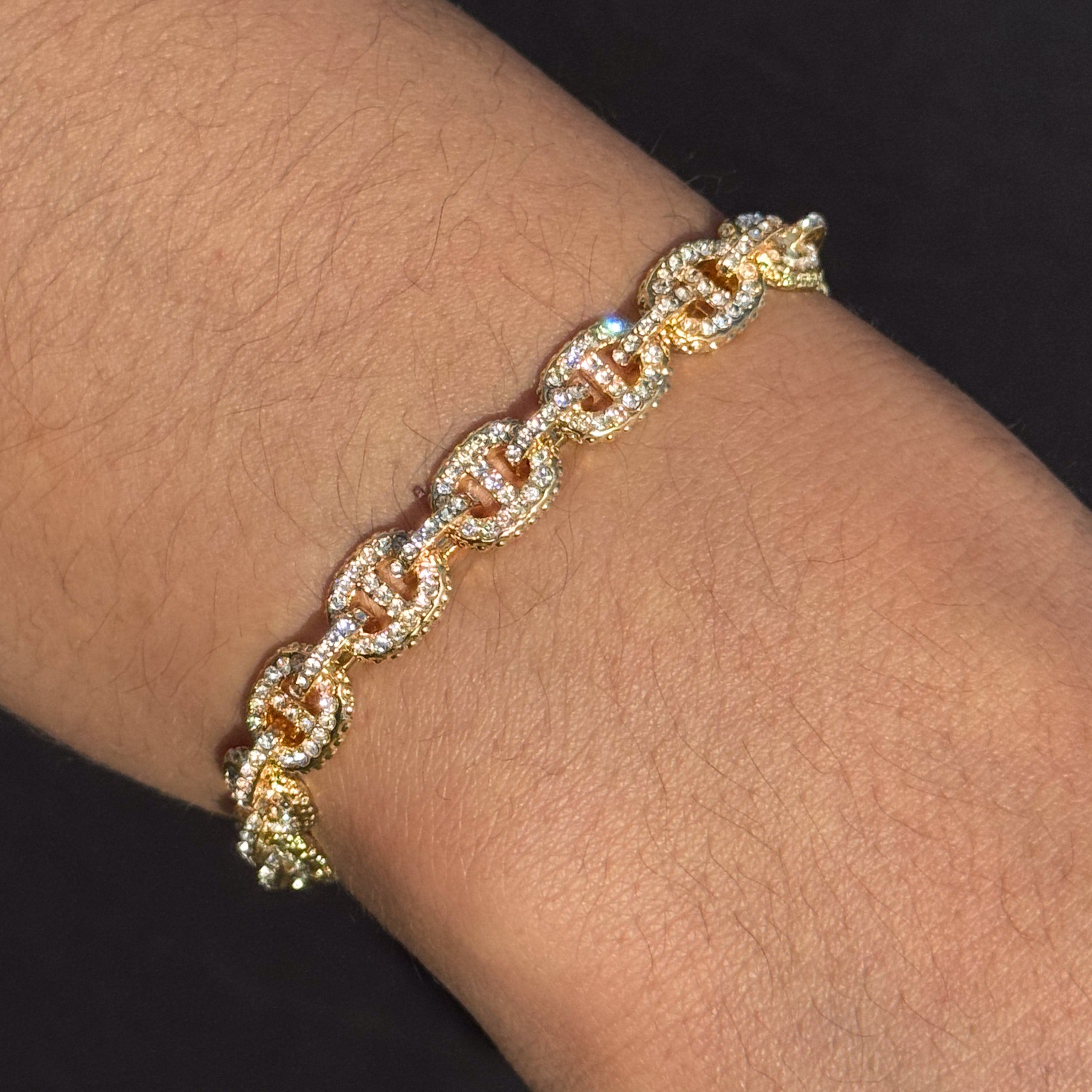 Men's Iced Out 8mm Micro Mariner Link Bracelet