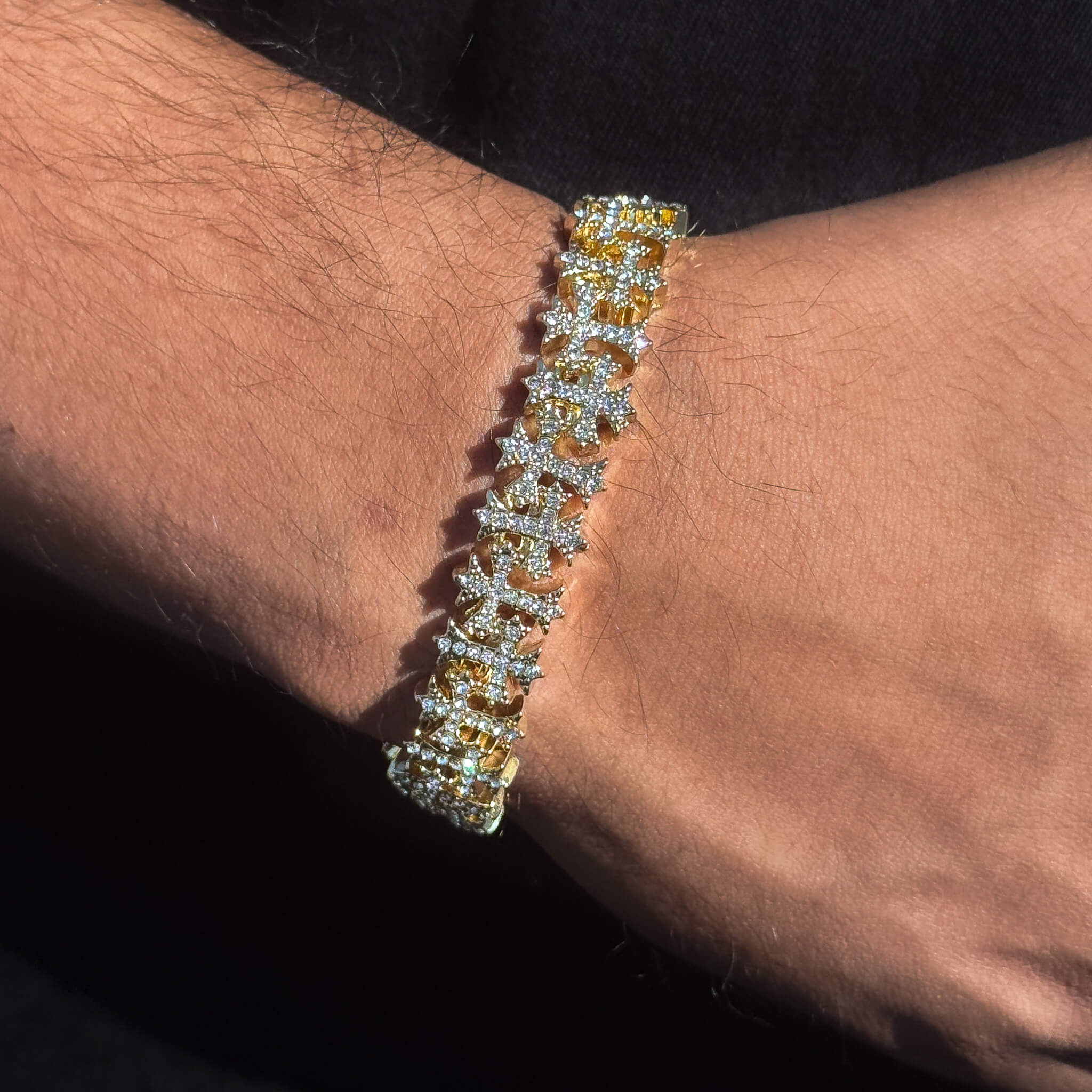 Men's 20mm Iced Out Multi Cross Link Bracelet
