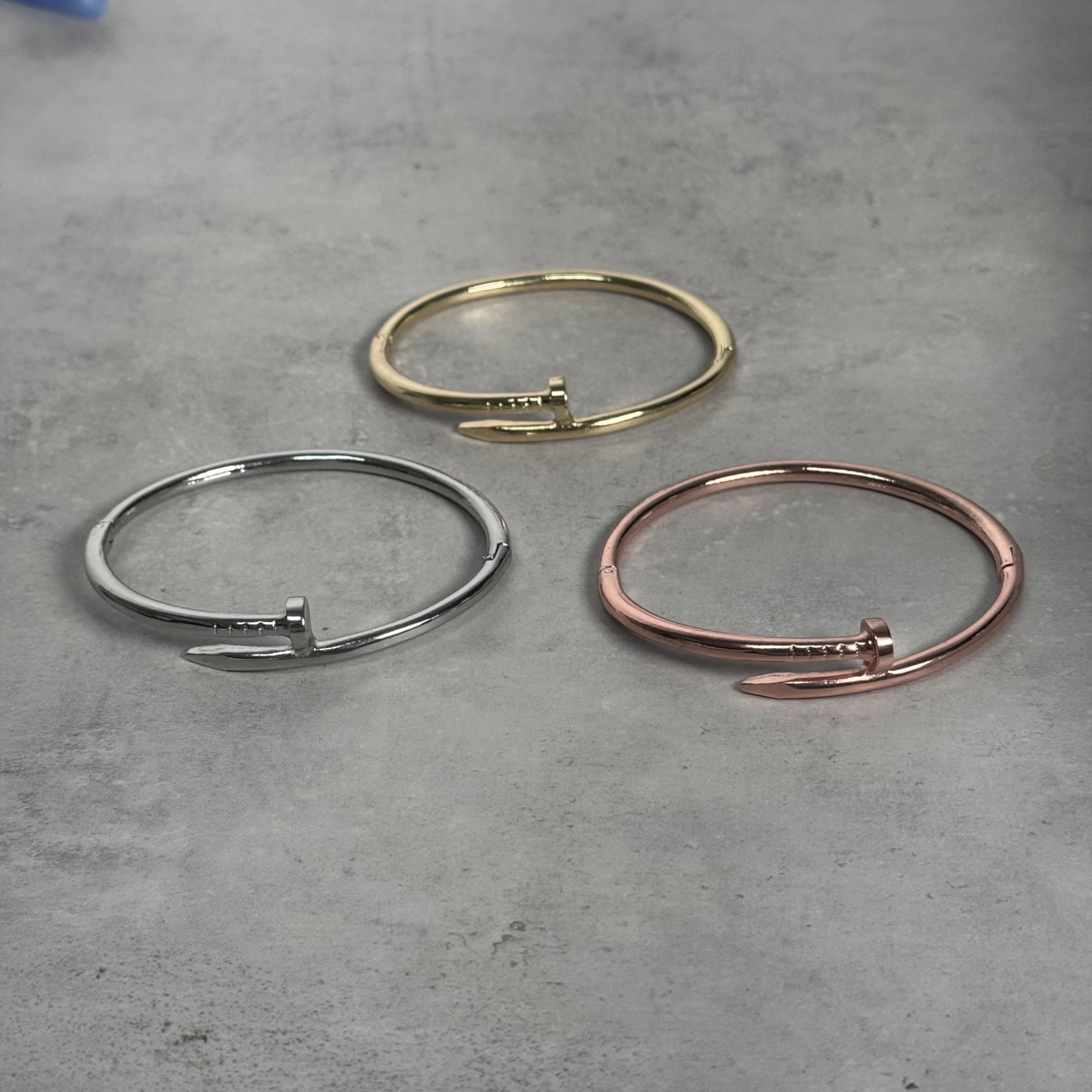 Men's Nail Hinged Bangle Bracelet