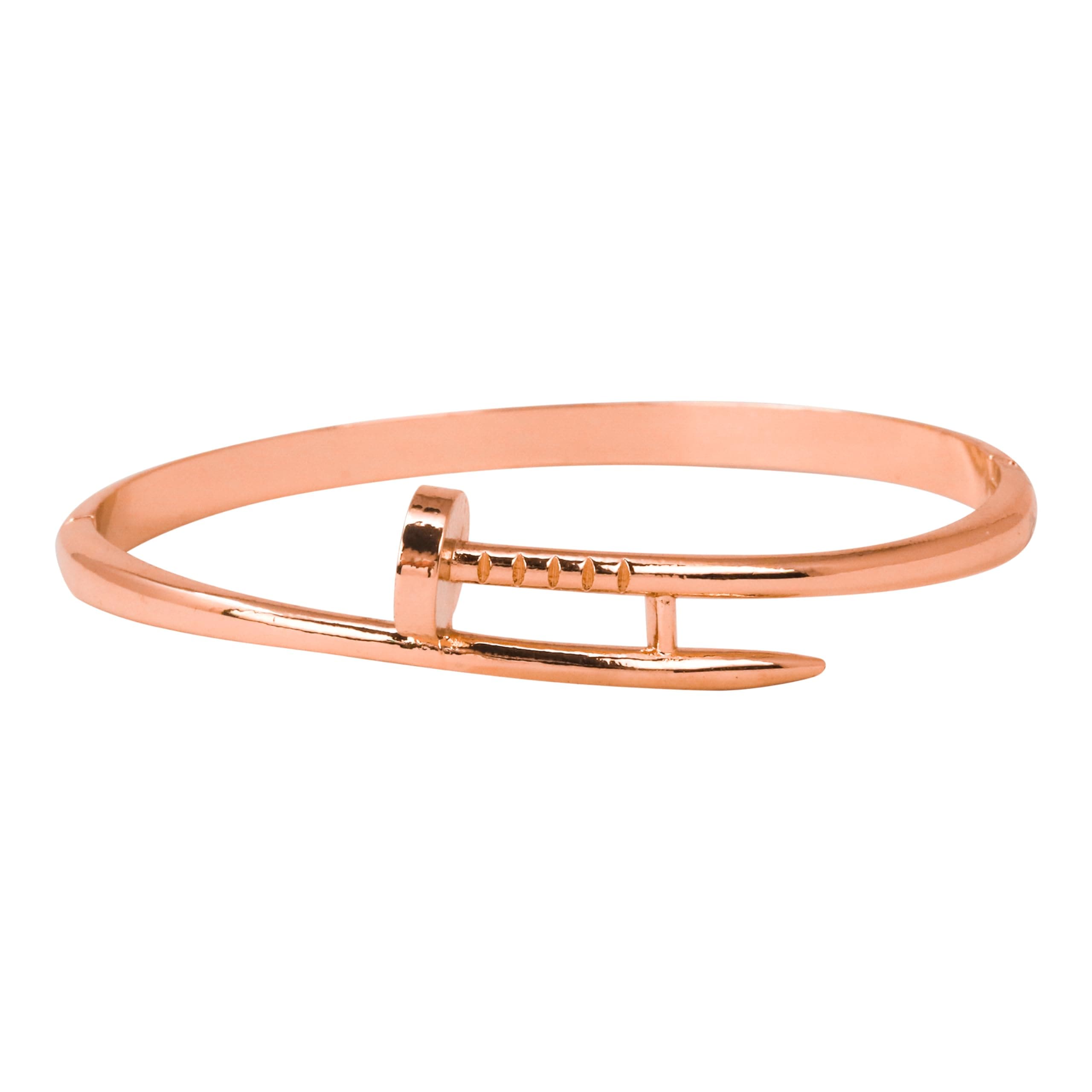 Men's Nail Hinged Bangle Bracelet