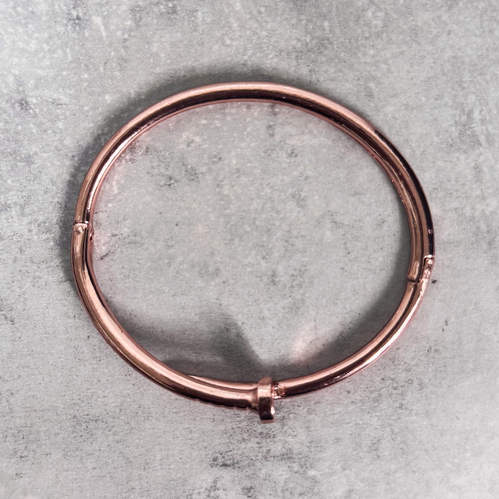 Men's Nail Hinged Bangle Bracelet