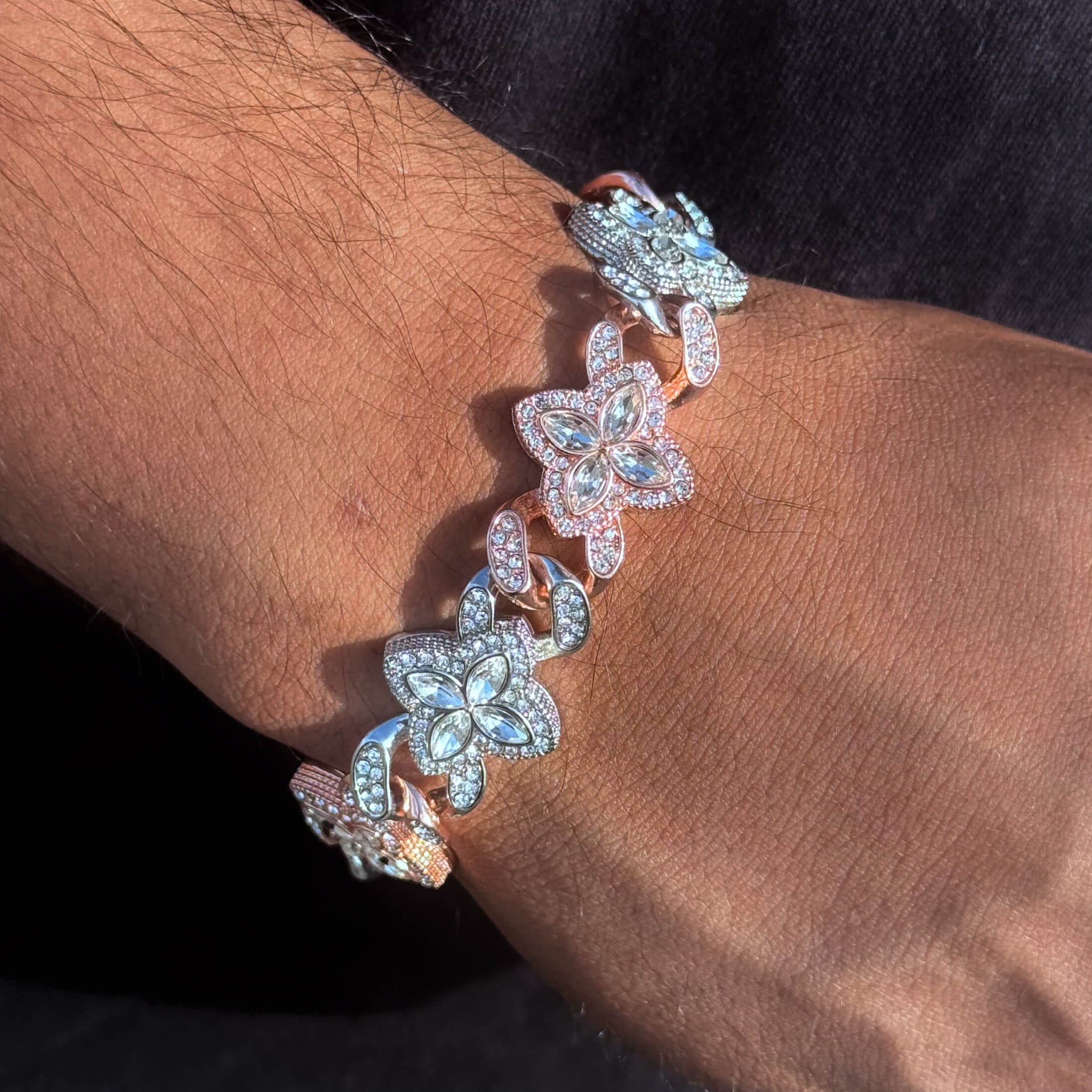 Men's 20mm Iced Out Clover Link Bracelet