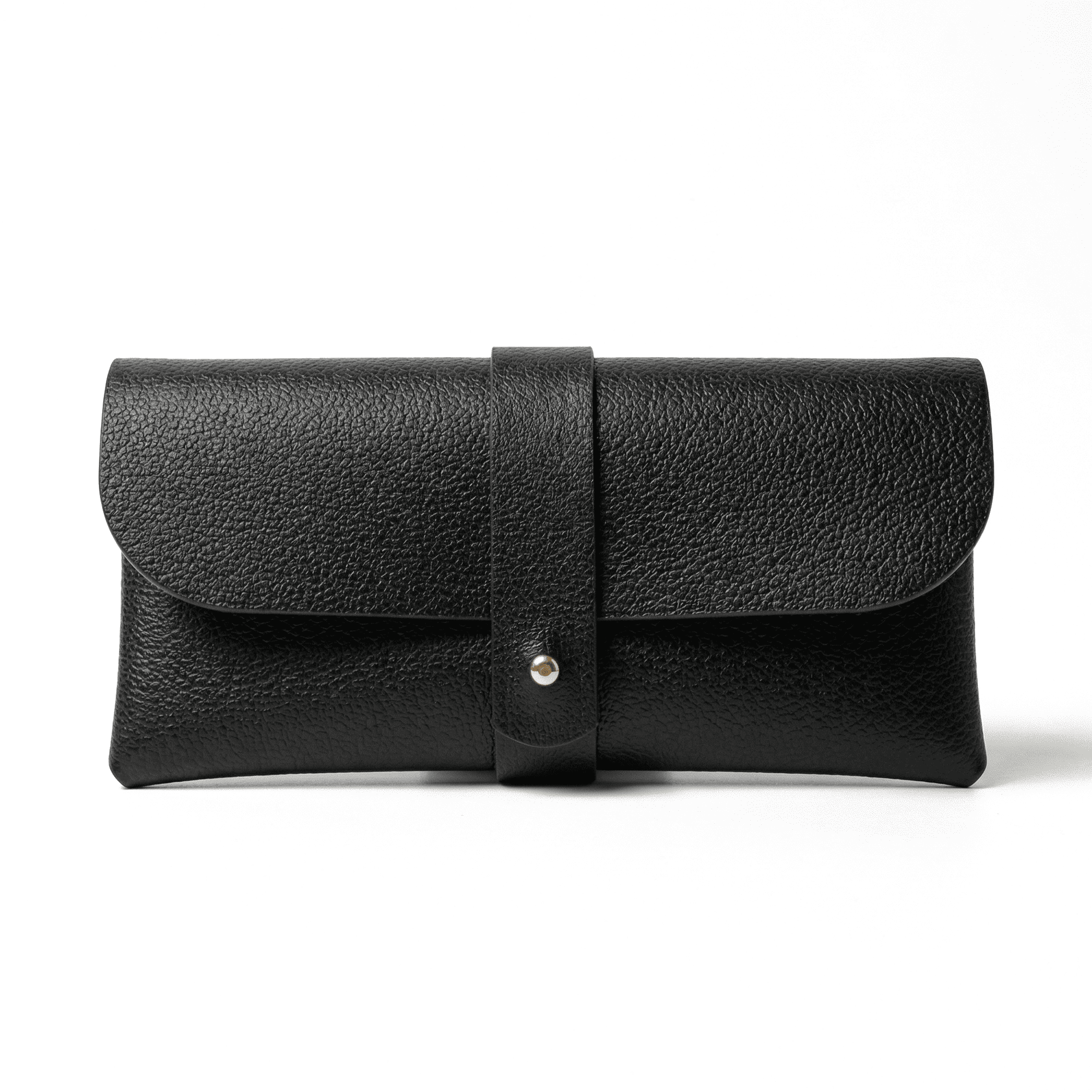 Black Faux Leather Sunglasses Pouch – Slim Design