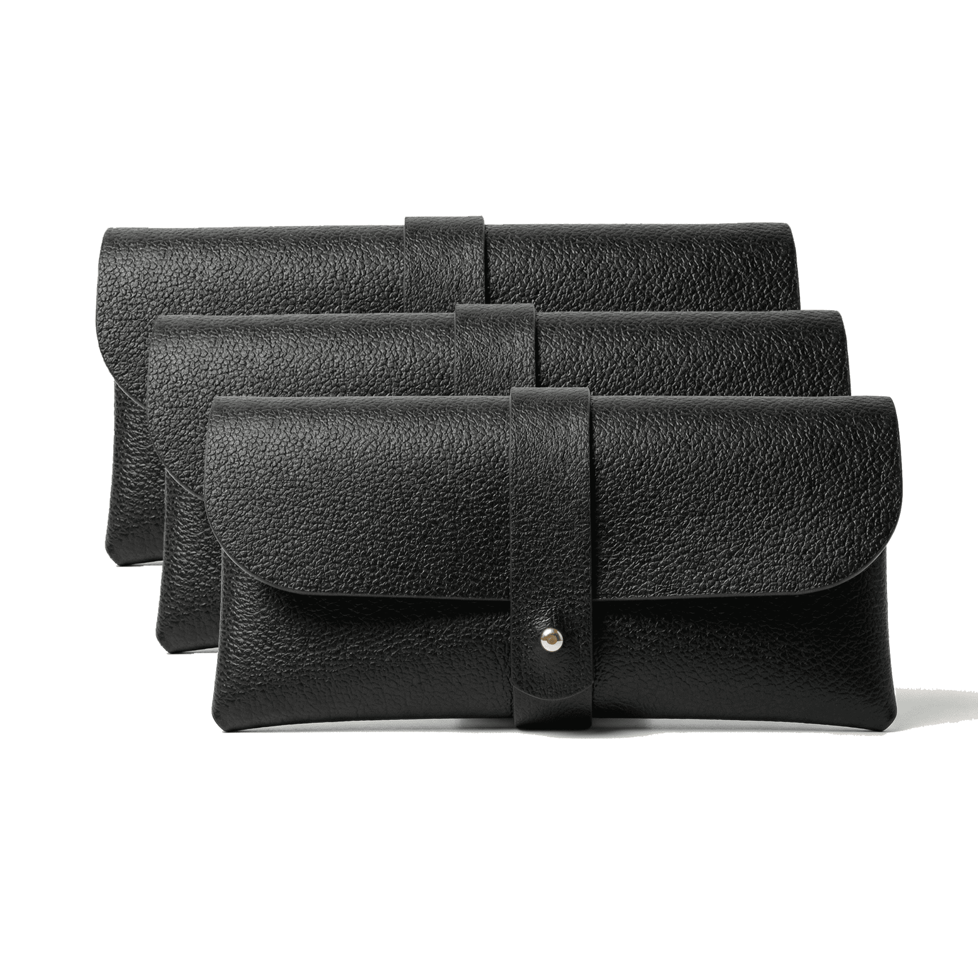 Black Faux Leather Sunglasses Pouch – Slim Design