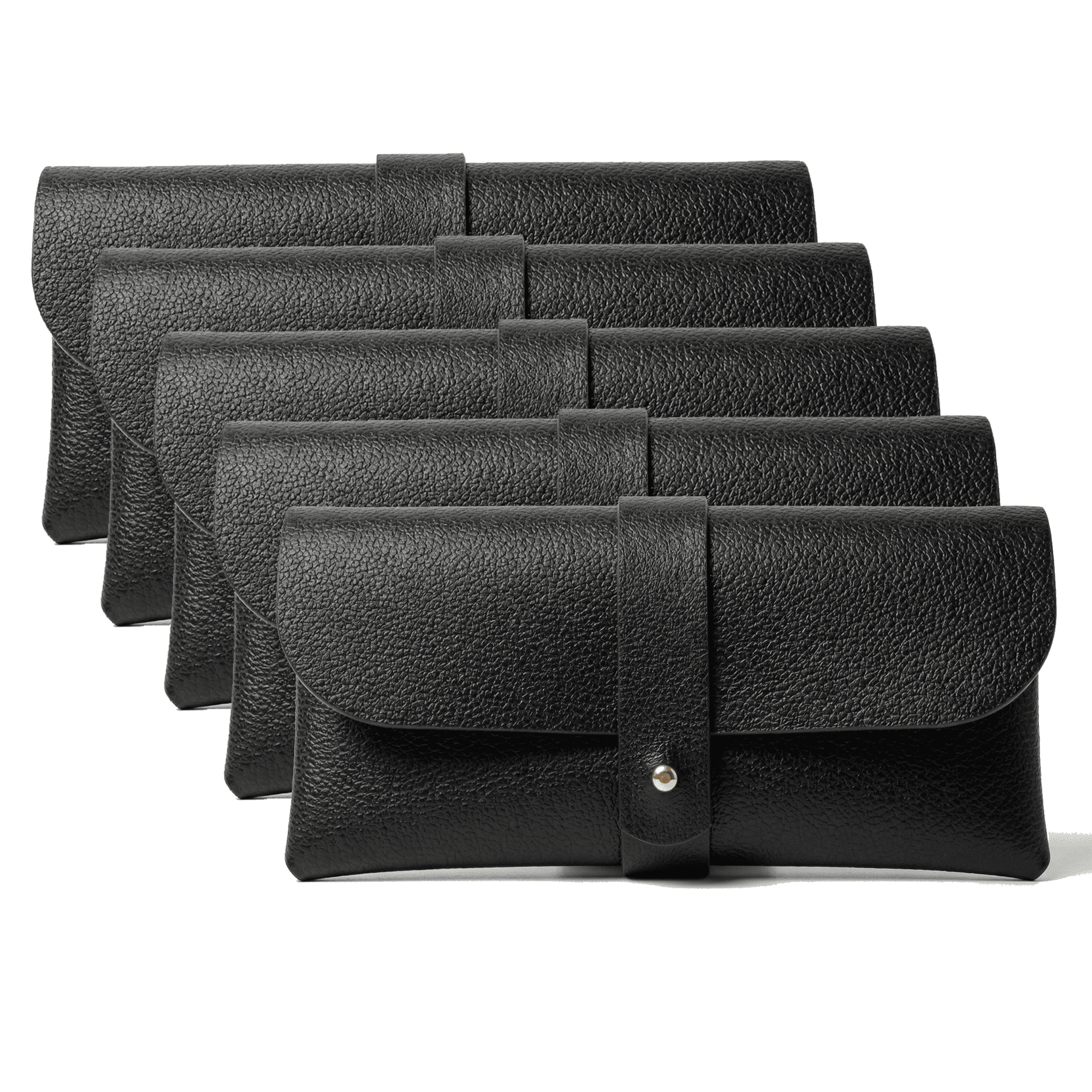 Black Faux Leather Sunglasses Pouch – Slim Design