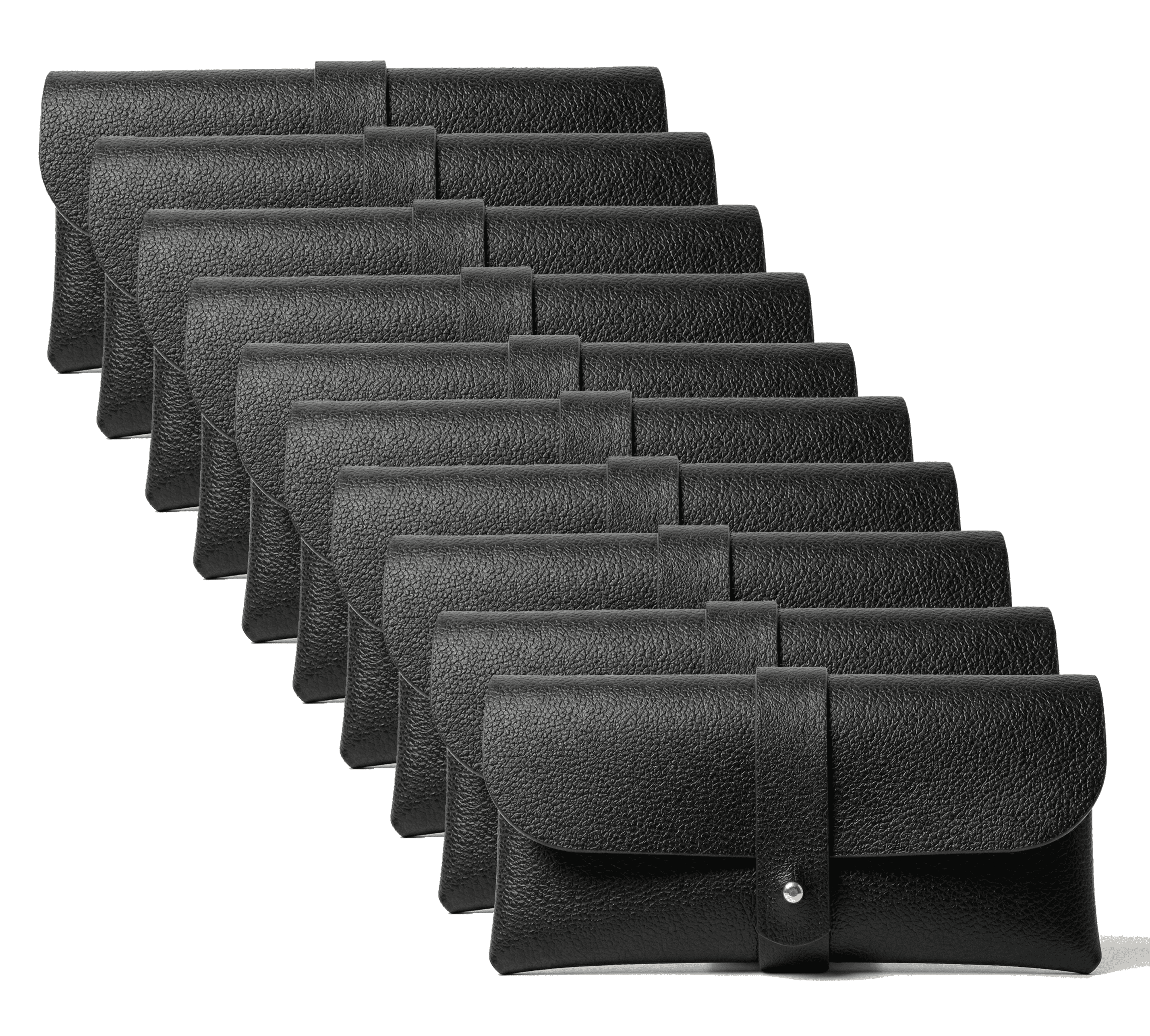 Black Faux Leather Sunglasses Pouch – Slim Design