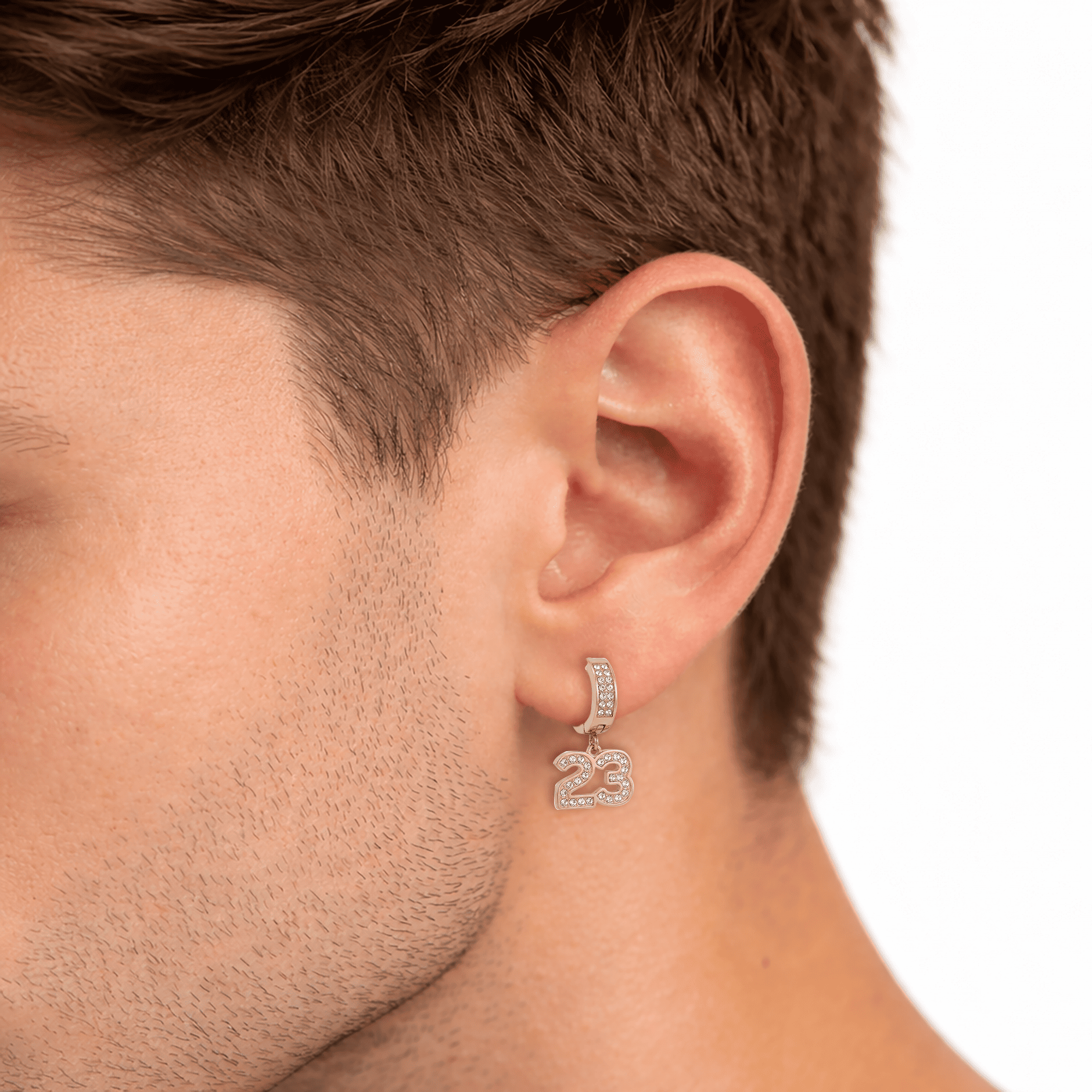 Stainless Steel Hanging Huggie Earrings - Sports Design