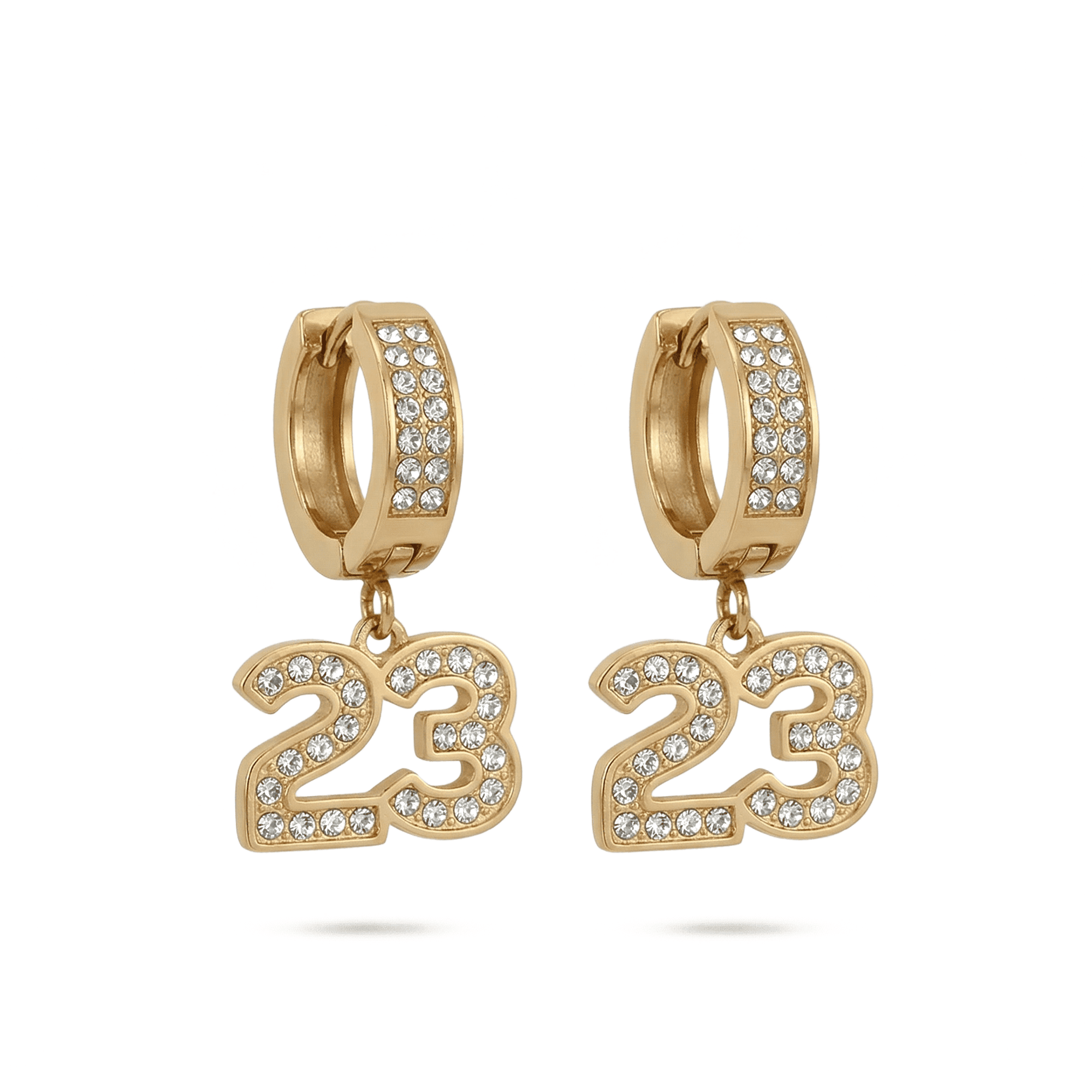 Stainless Steel Hanging Huggie Earrings - Sports Design