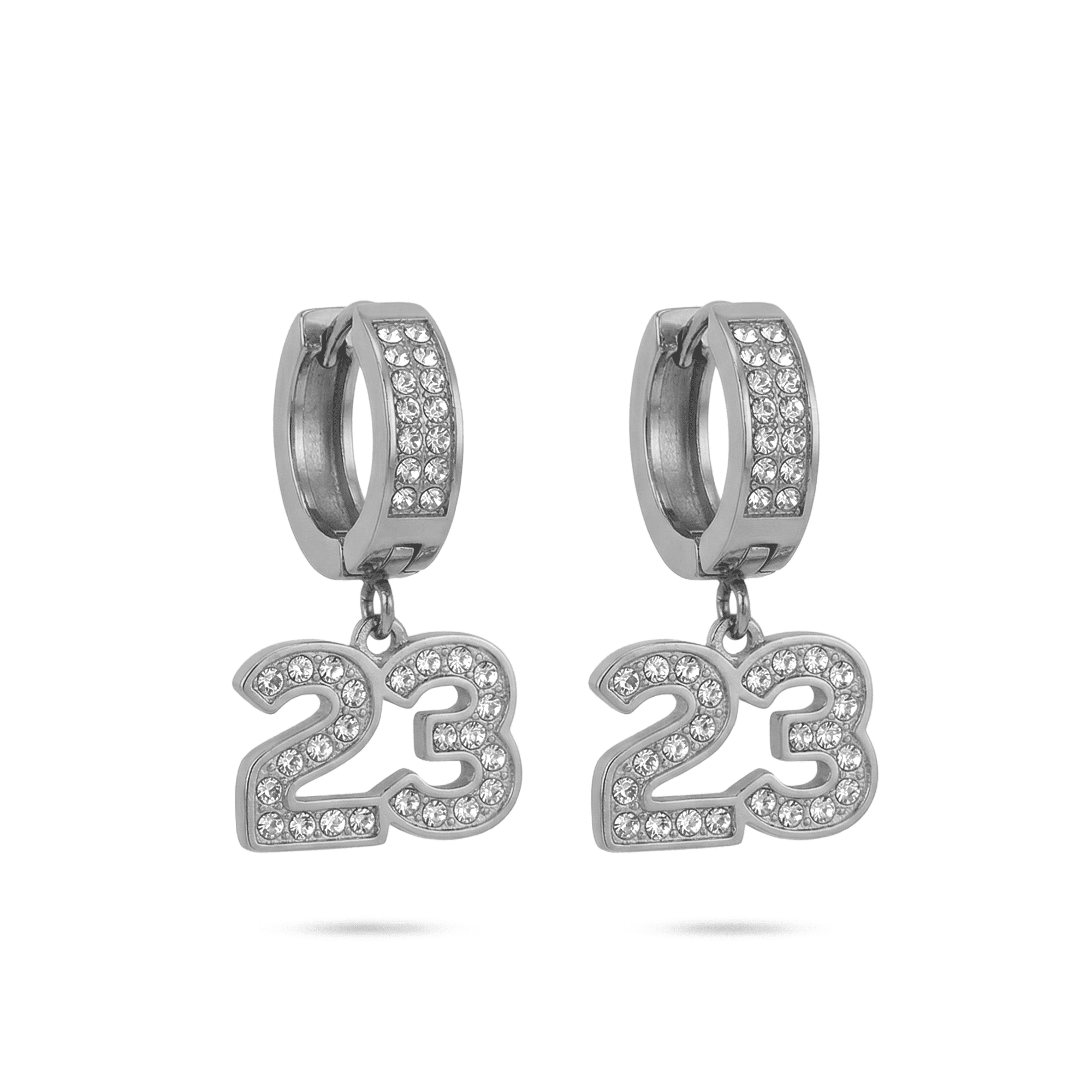 Stainless Steel Hanging Huggie Earrings - Sports Design