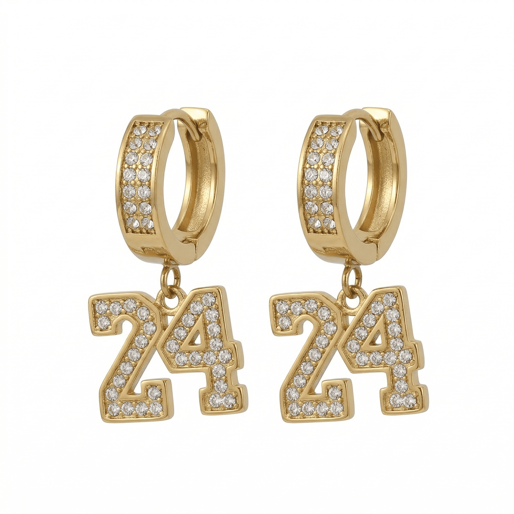 Stainless Steel Hanging Huggie Earrings - Sports Design