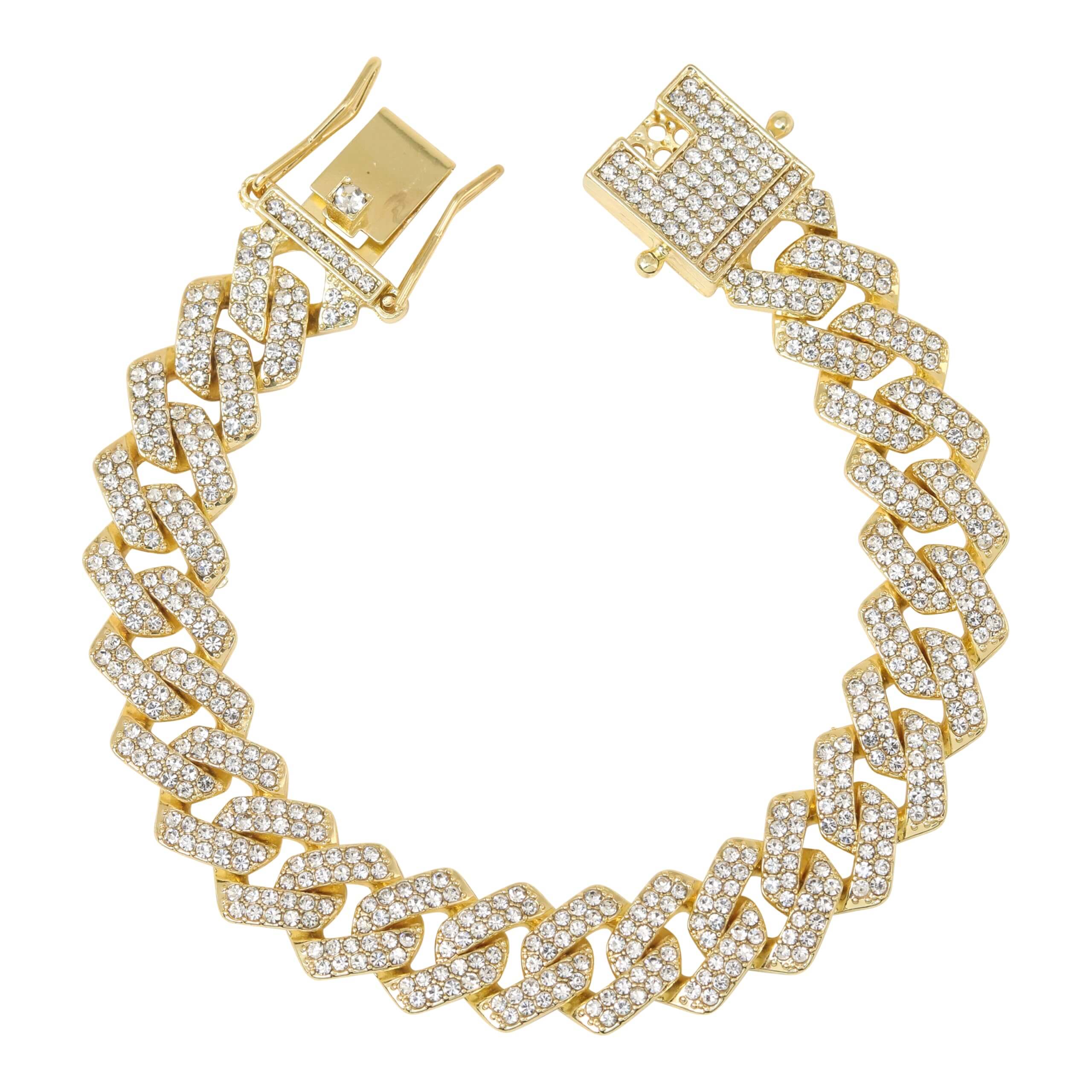 Men's 9mm Iced Out Cuban Link Chain & Bracelet Set